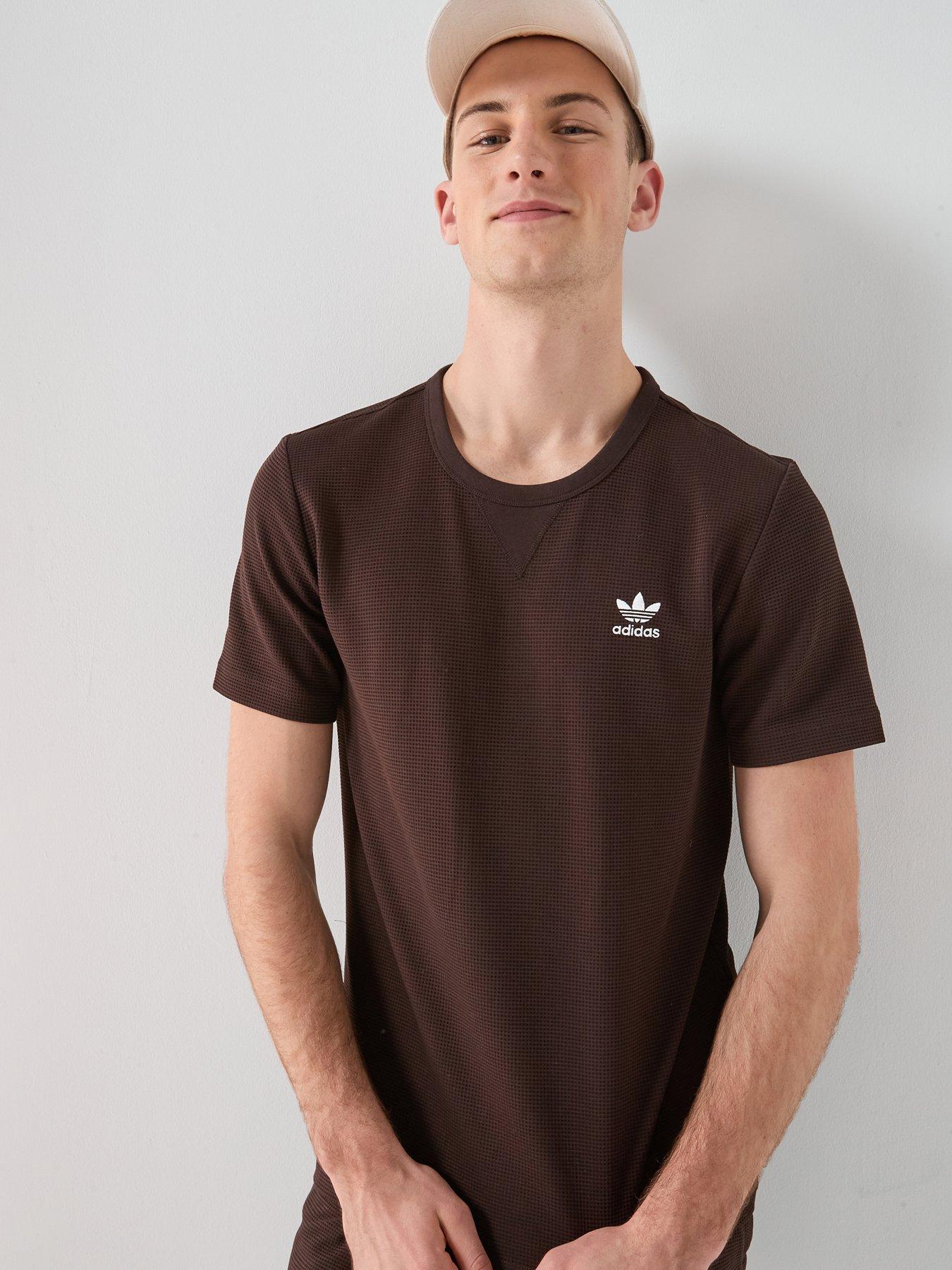 adidas Originals Men's Trefoil Essentials Waffle T-Shirt - Brown