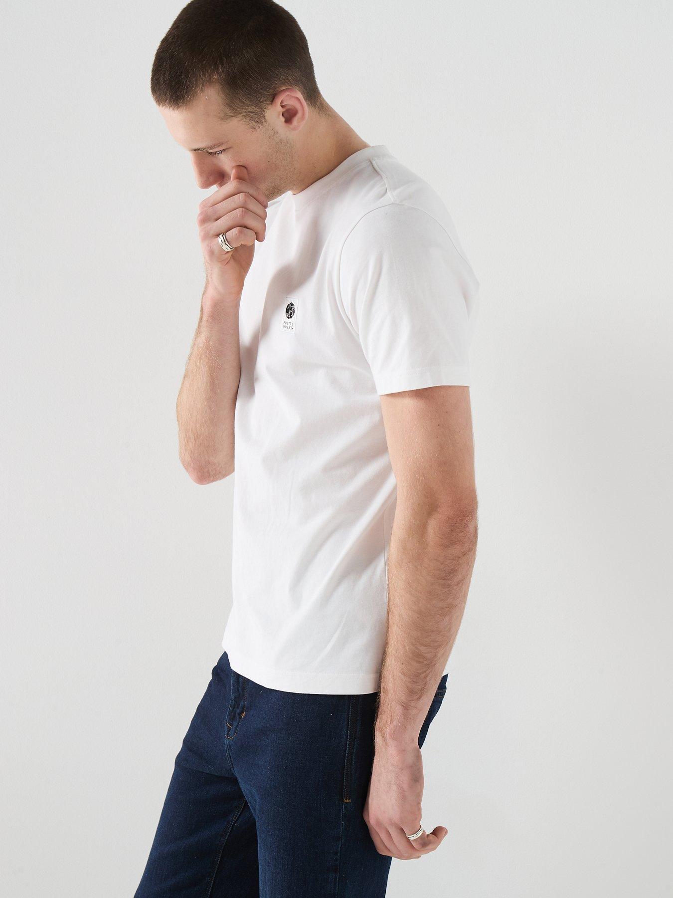 Image 5 of 5 of Pretty Green Pretty Green Sinclair T-shirt - White