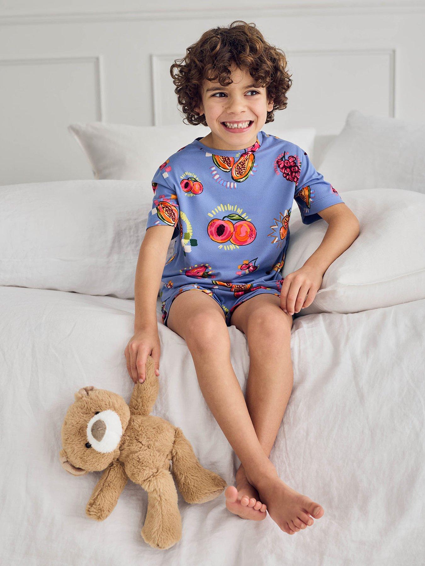 CHELSEA PEERS Kids Fruit Print Shorty Pyjamas - Blue