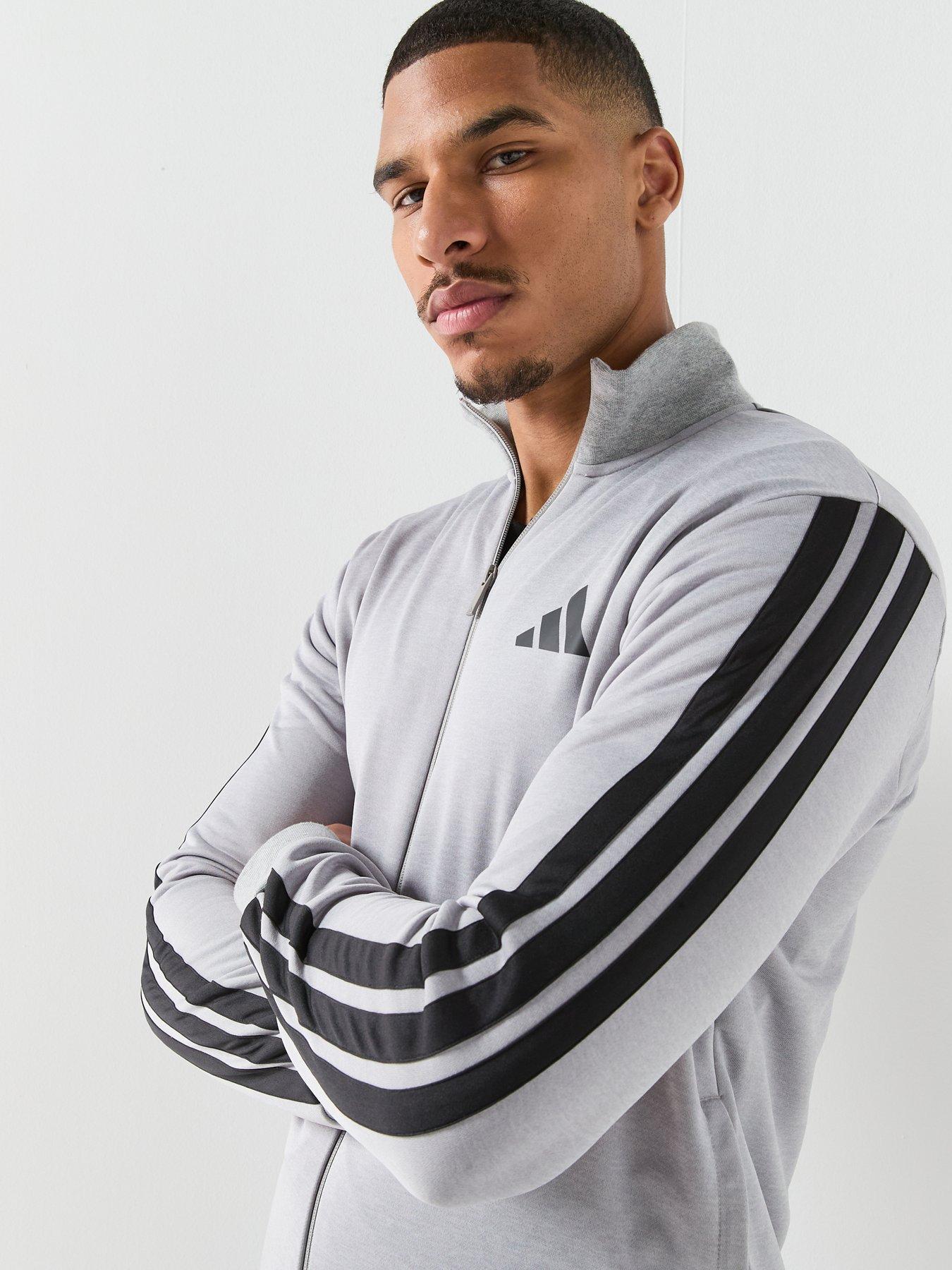 Image 4 of 6 of adidas Sportswear Men's 3 Stripes Tracksuits - Grey