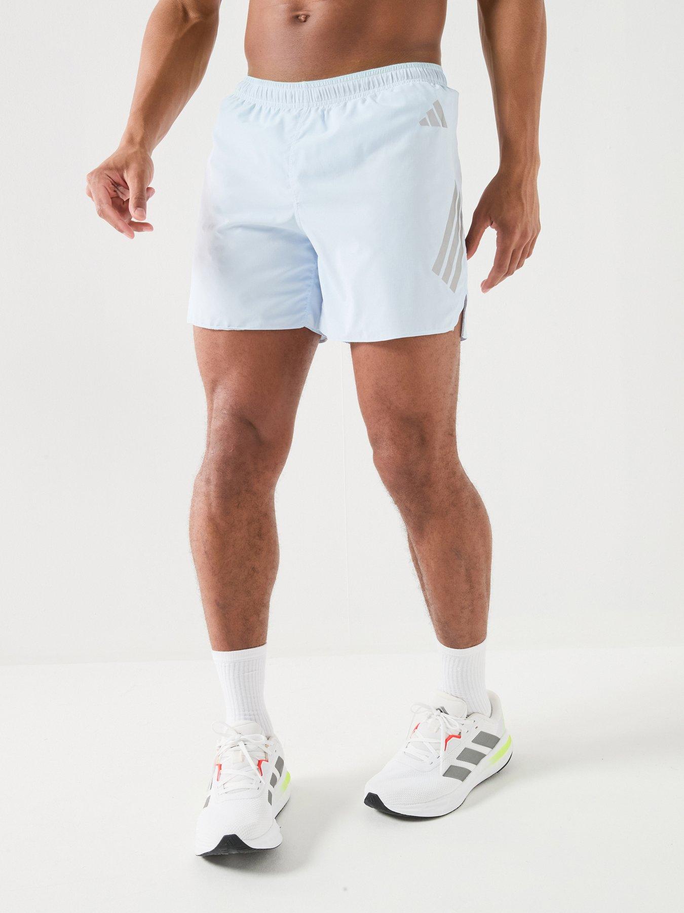 adidas Mens Running Adi365 Iconic Stripes 7 Inch Shorts - White