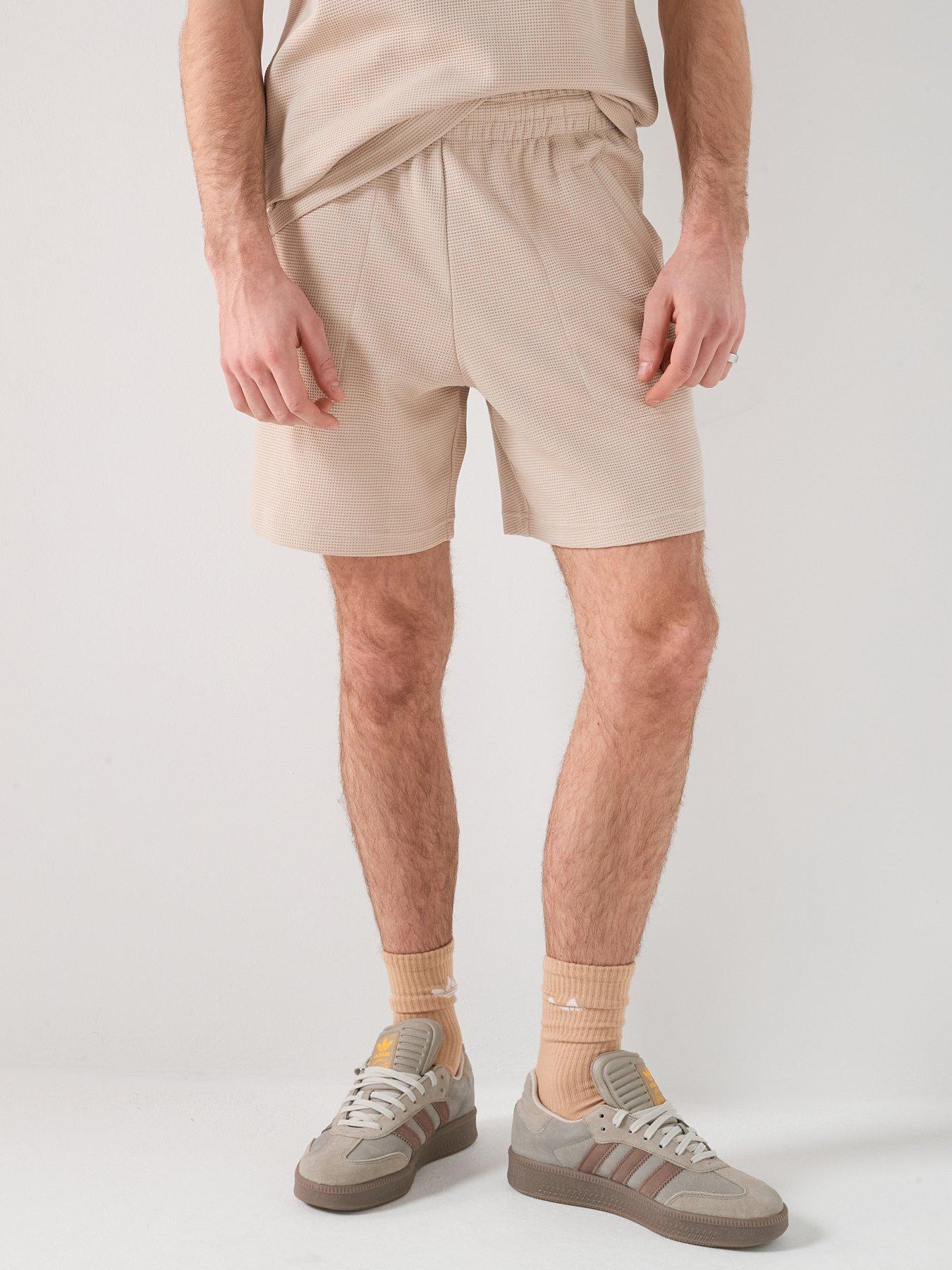 adidas Originals Men's Essentials Trefoil Waffle Shorts - Beige