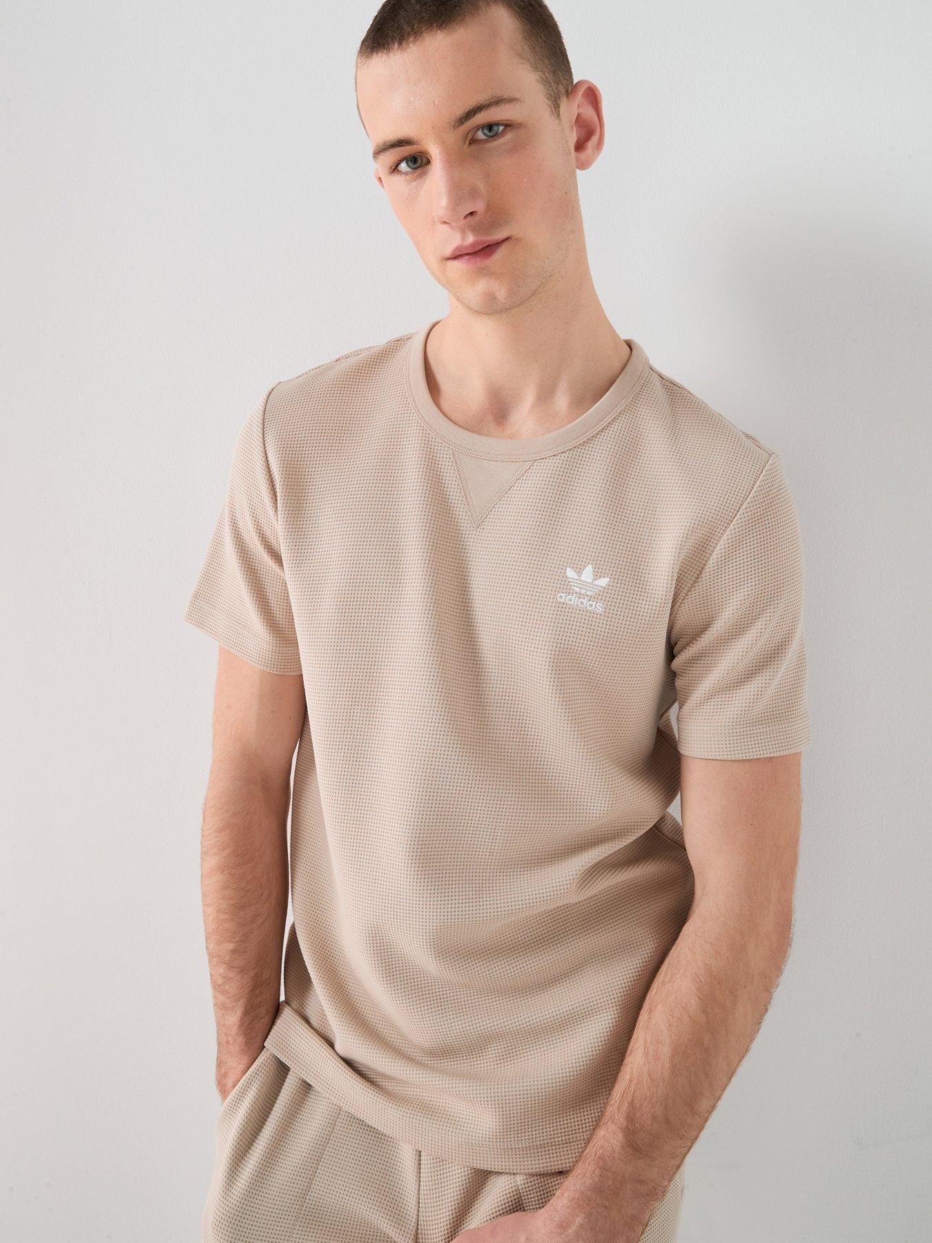 adidas Originals Men's Trefoil Essentials Waffle T-Shirt - Beige