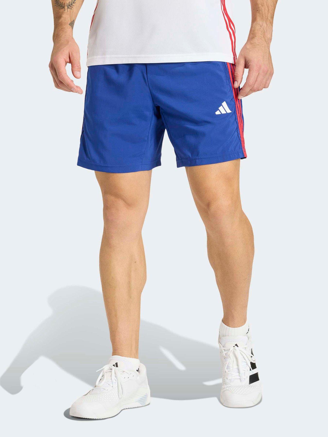 adidas Mens Training 3 Stripe Woven Short - Navy