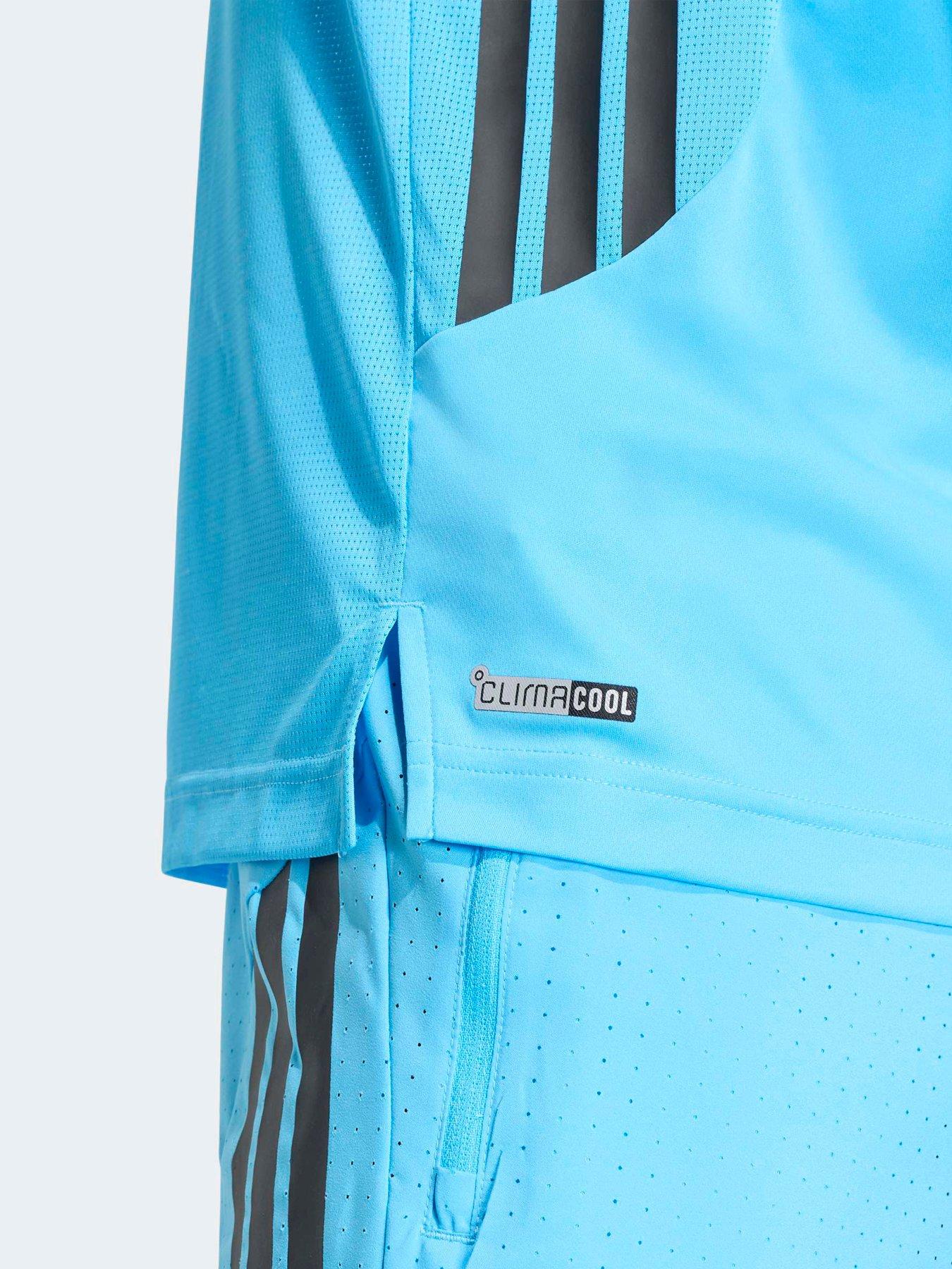 Image 5 of 5 of adidas Mens Training Tech 3 Stripe Tee - Blue