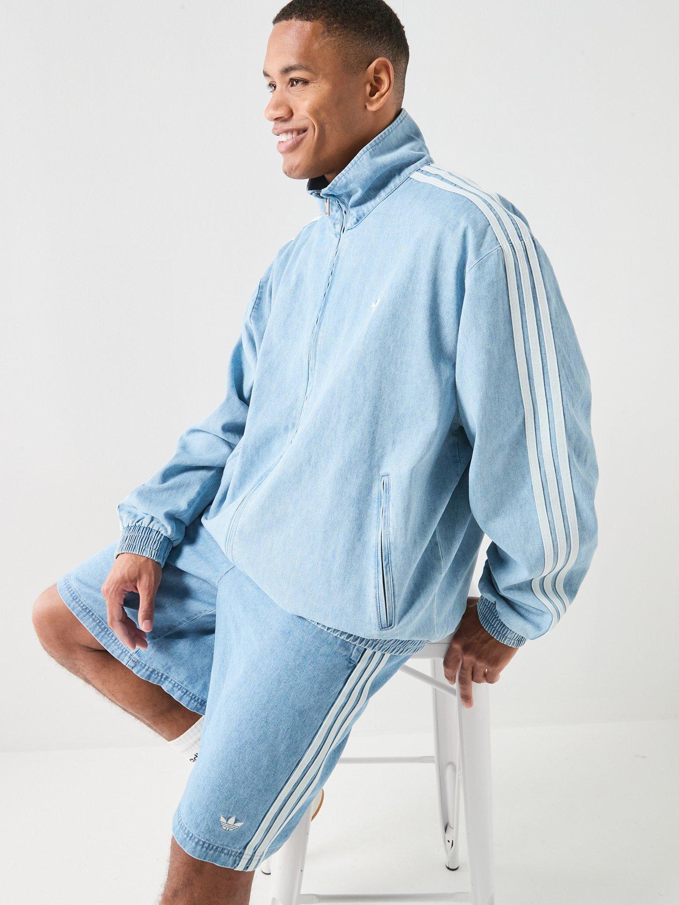 adidas Originals Mens Denim Fire Bird Jacket - Blue