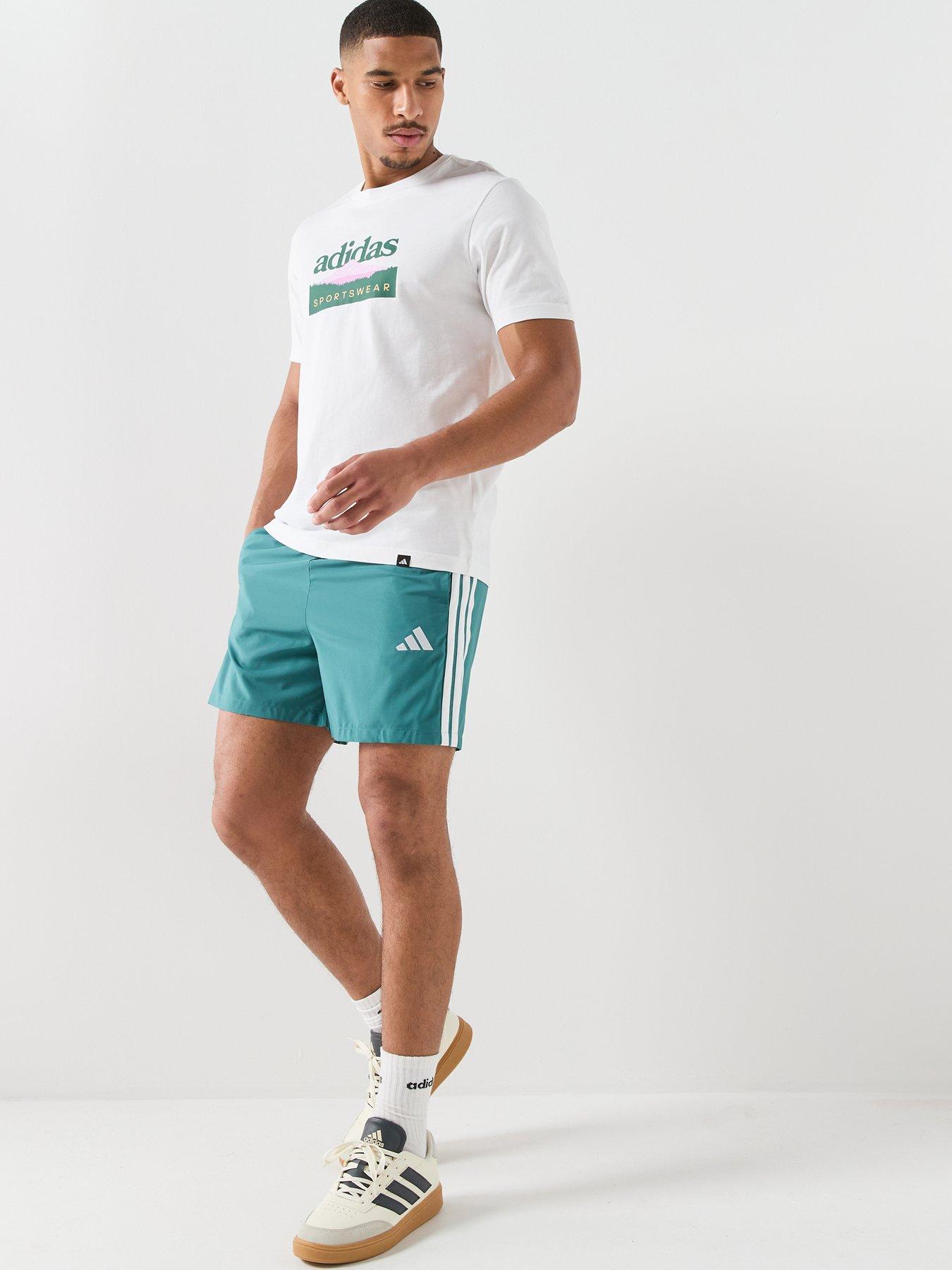 Image 3 of 4 of adidas Sportswear Men's Essentials Three Stripes Chelsea Shorts - Green