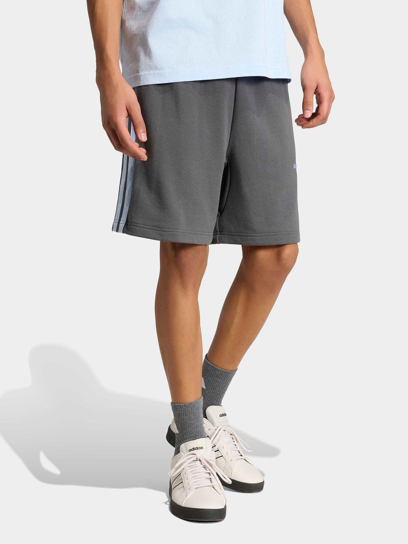 adidas Sportswear Men's 3 Stripe Shorts - Grey/blue
