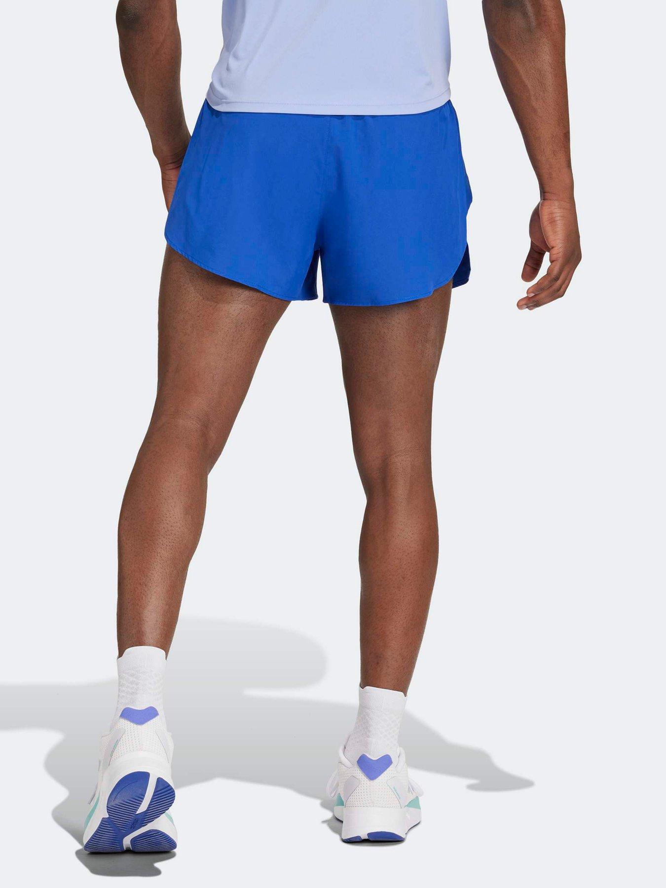 Image 2 of 4 of adidas Mens Running Adizero Essentials Split Shorts - Blue