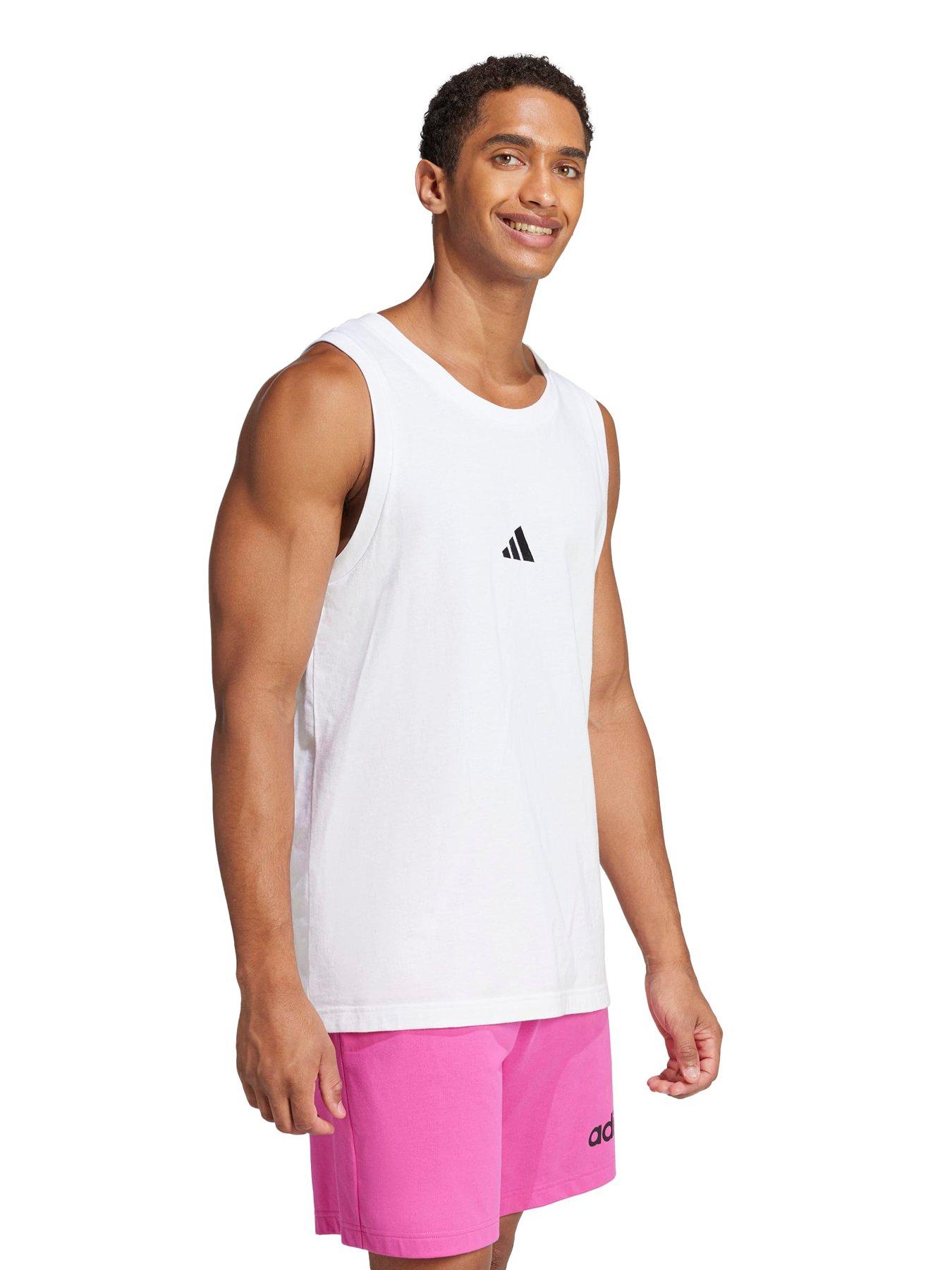 Image 3 of 5 of adidas Sportswear Men's Essentials Small Logo Single Jersey Tank Top - White