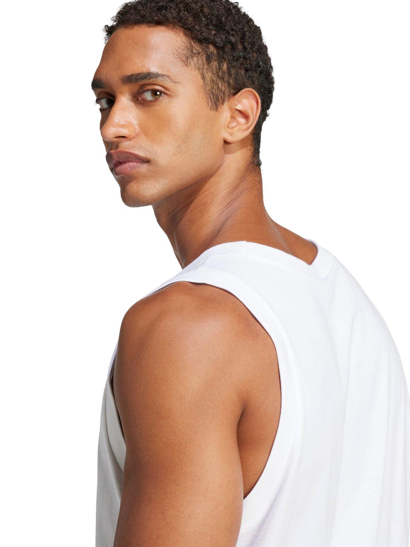 Image 4 of 5 of adidas Sportswear Men's Essentials Small Logo Single Jersey Tank Top - White