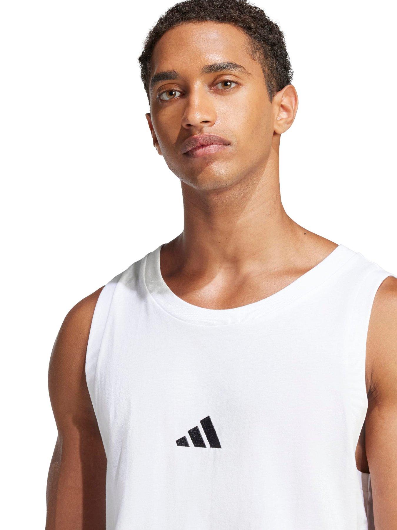 Image 5 of 5 of adidas Sportswear Men's Essentials Small Logo Single Jersey Tank Top - White