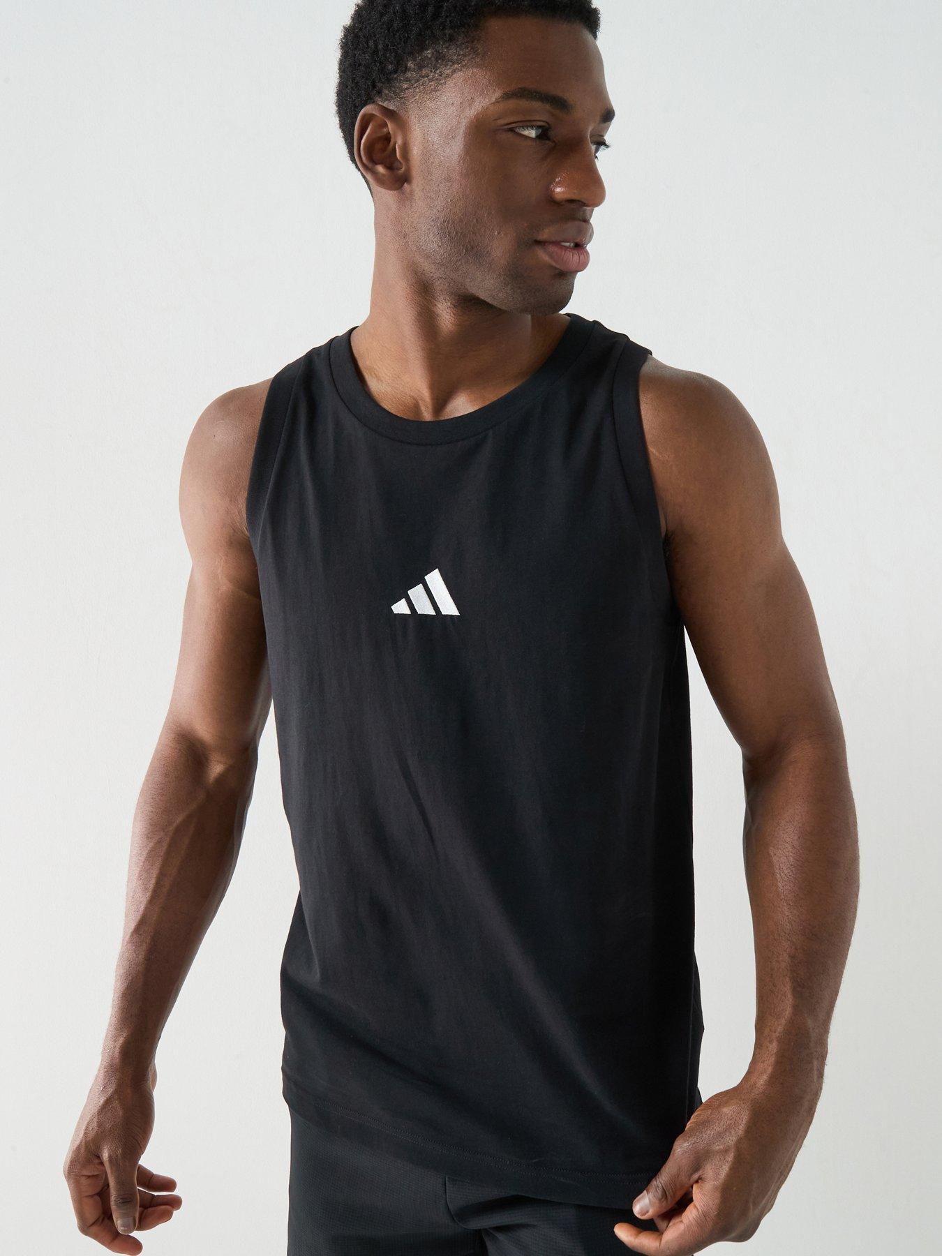 adidas Sportswear Men's Essentials Small Logo Single Jersey Tank Top - Black