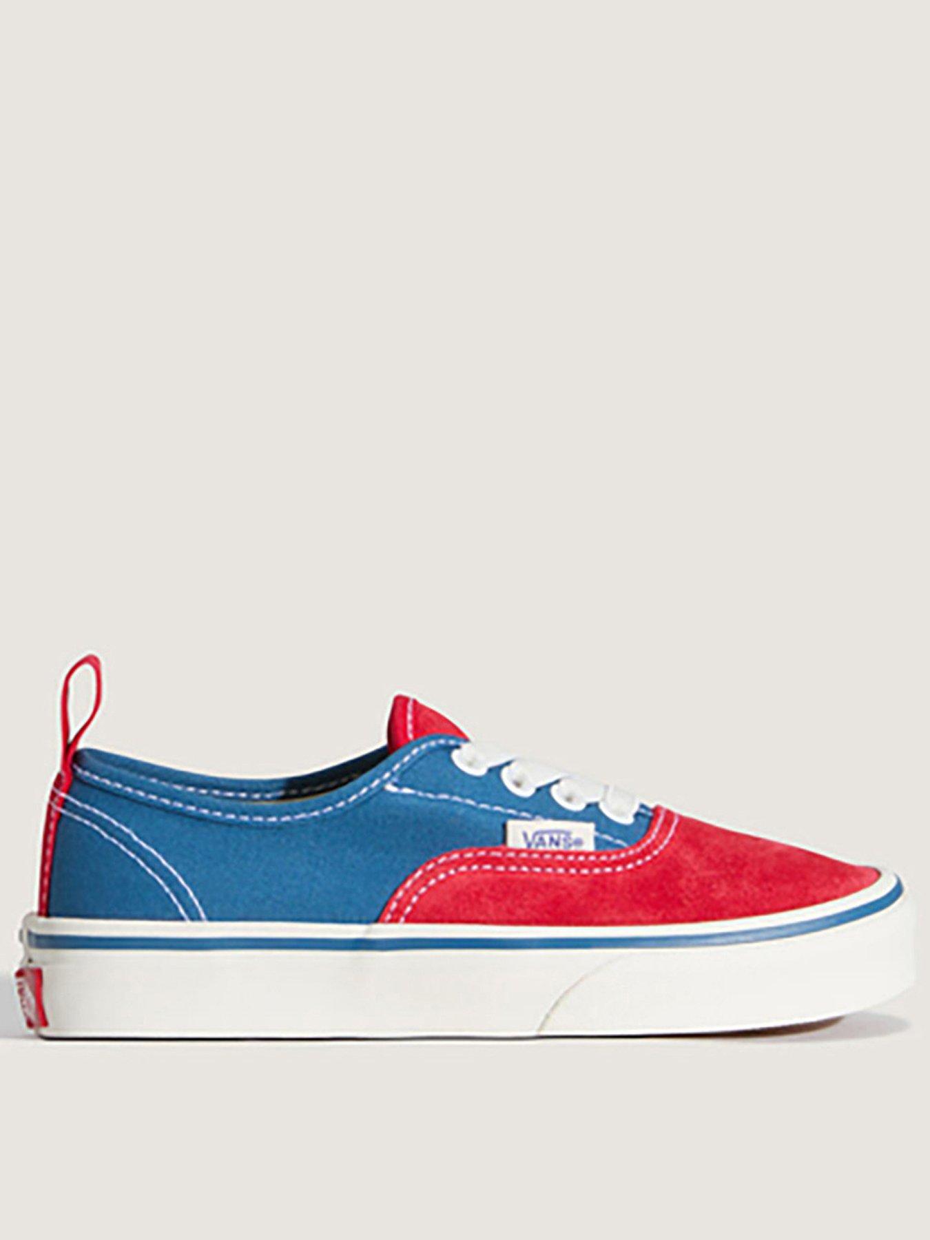 Vans Kids Unisex Authentic Elastic Lace Trainer - Red/Blue