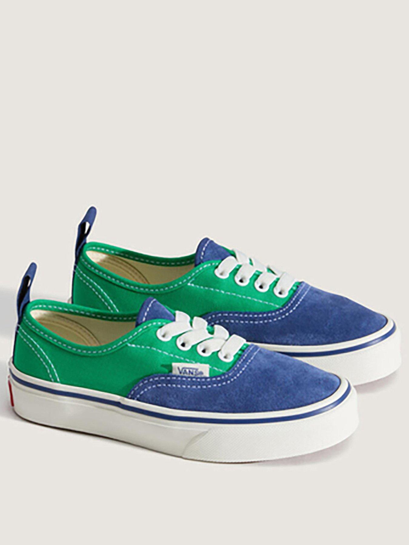 vans-kids-unisex-authentic-elastic-lace-trainer-greenbluestillFront