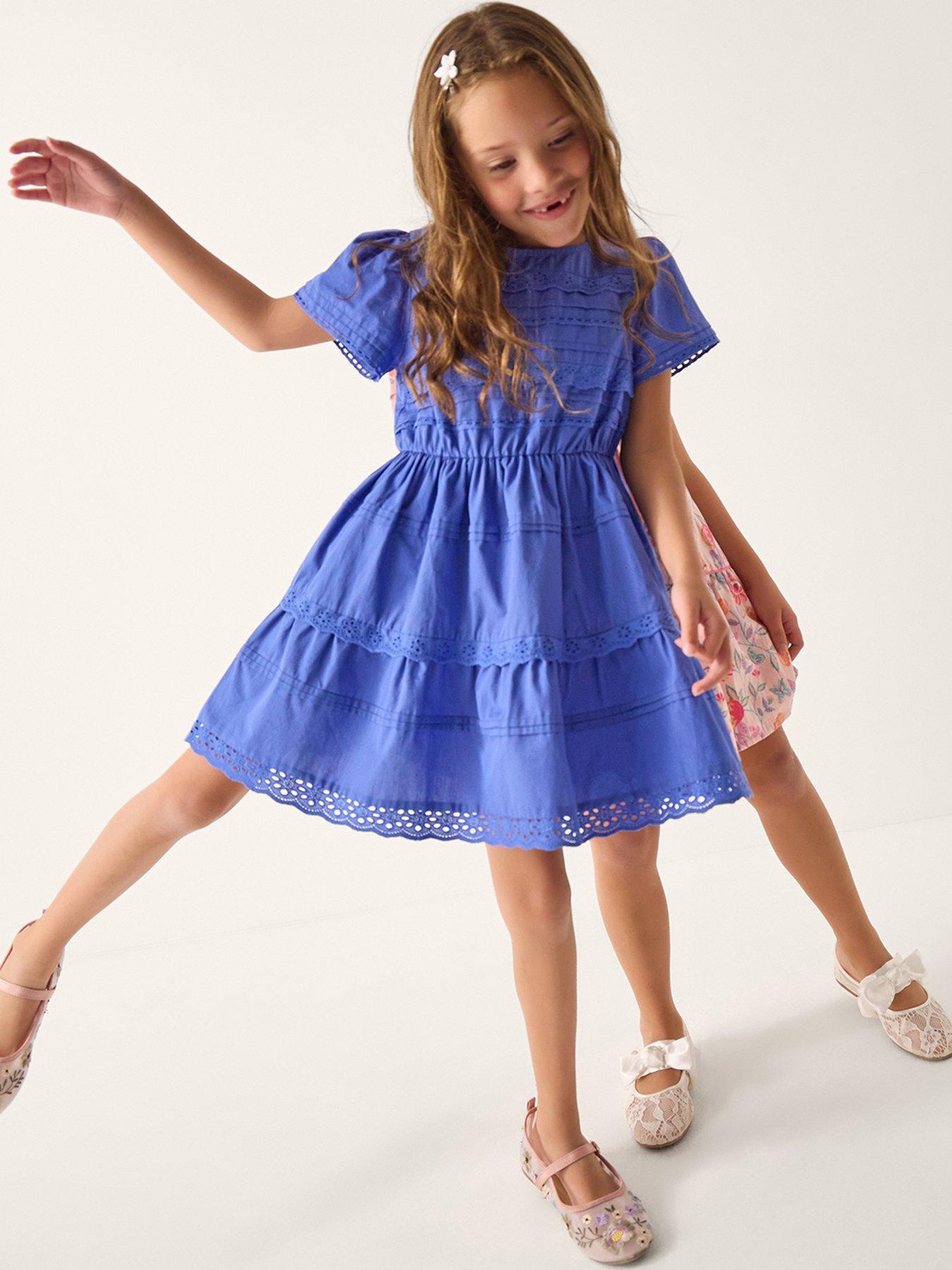 monsoon-girls-poplin-pleat-dress-bluefront
