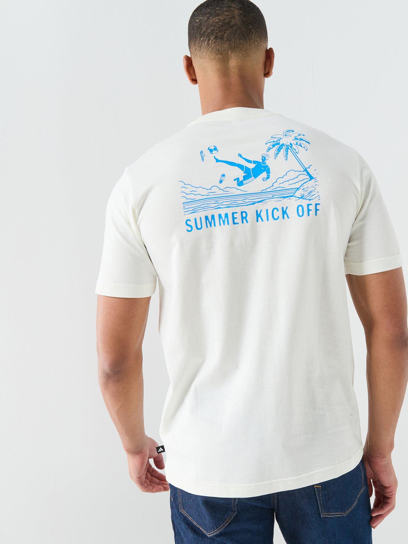 adidas Sportswear Men's Summer Slides Sport Graphic T-Shirt - Off White