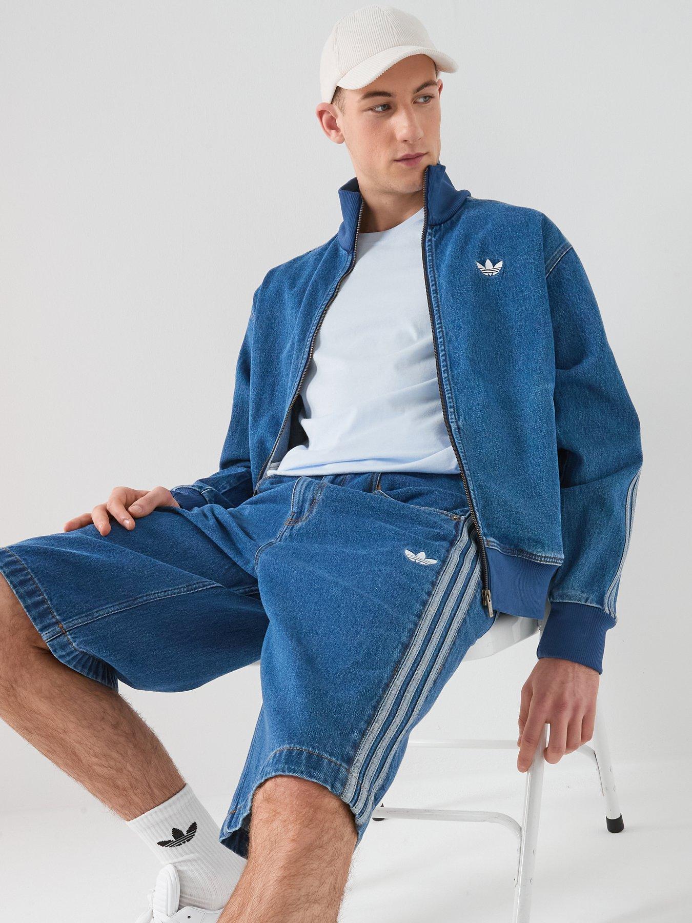 adidas Originals Men's Adicolor Denim Firebird Tracksuit Top - Blue