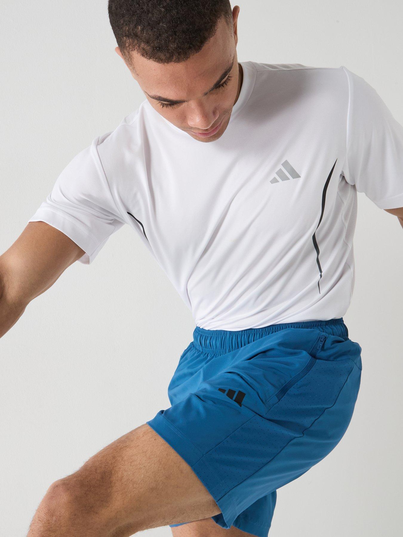 Image 4 of 6 of adidas Mens Training Workout Essentials Woven Shorts - Blue