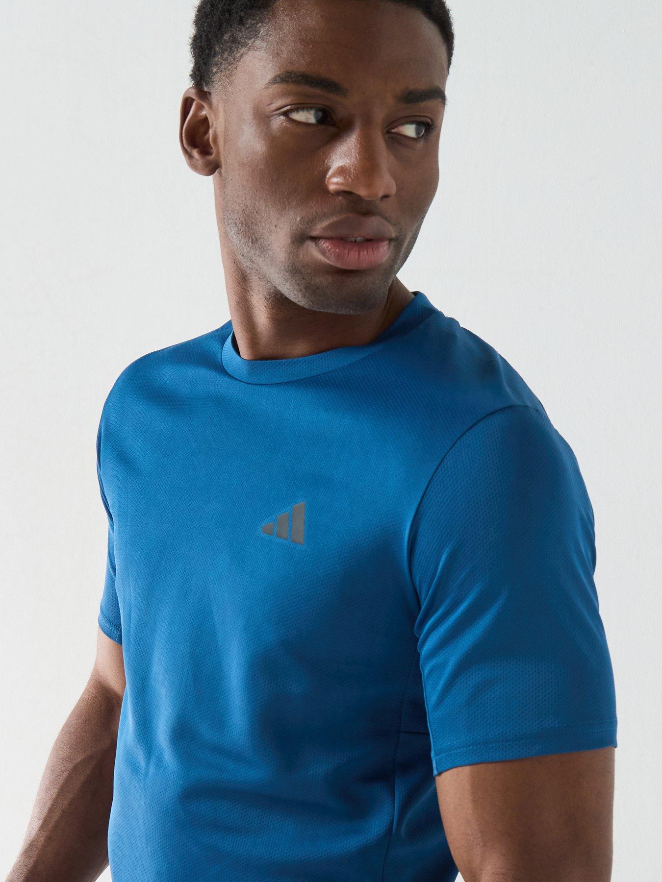 Image 4 of 6 of adidas Mens Training Workout Essentials T-Shirt - Blue