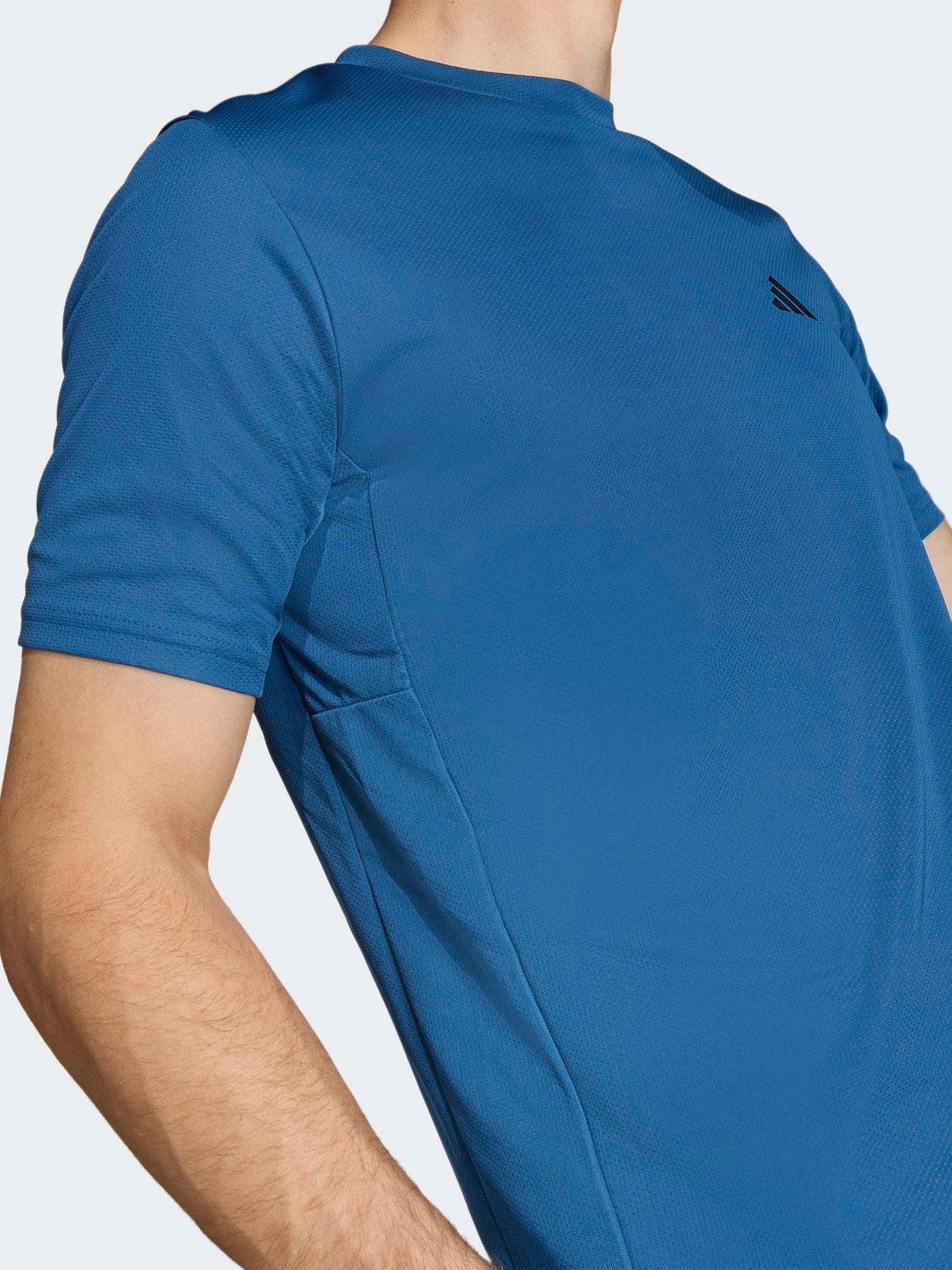 Image 5 of 6 of adidas Mens Training Workout Essentials T-Shirt - Blue