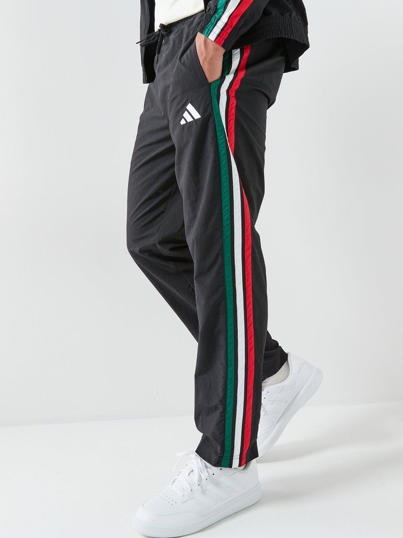 adidas Sportswear Men's Essentials 3 Striipes Woven Open Hem Trackpants - Black