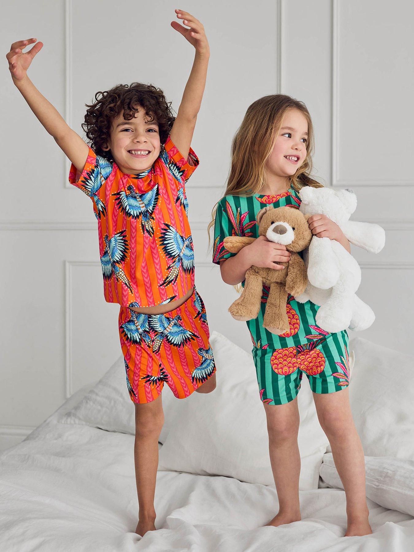 CHELSEA PEERS Kids Mini Me 2 Pack Stripe Shorty Pyjamas - Multi