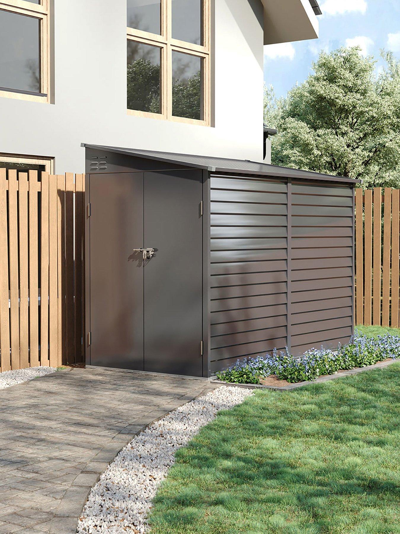 Living And Home 8.8 X 4.7 Ft Sloping Roof Outdoor Garden Metal Storage Shed Grey in One Colour