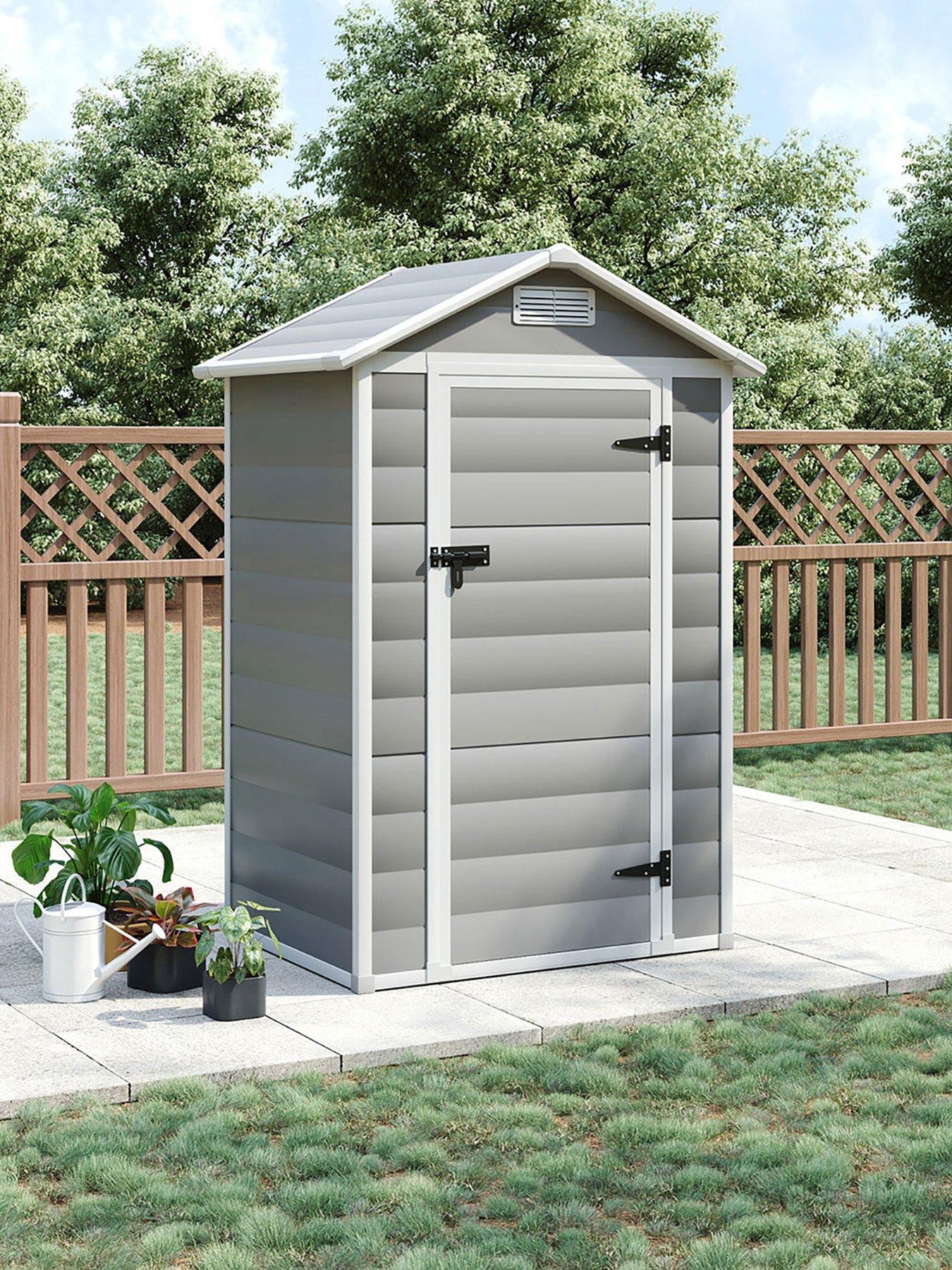 Living and Home 4.4 x 3.4 ft Garden Plastic Apex Storage Shed