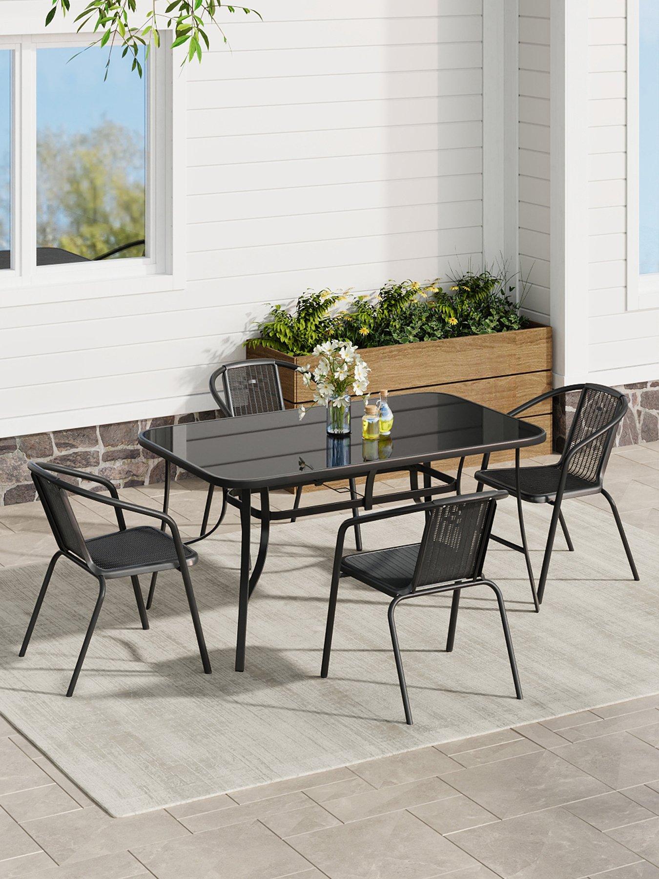 living-and-home-outdoor-trempered-glass-coffee-table-with-4-stackable-chairsfront