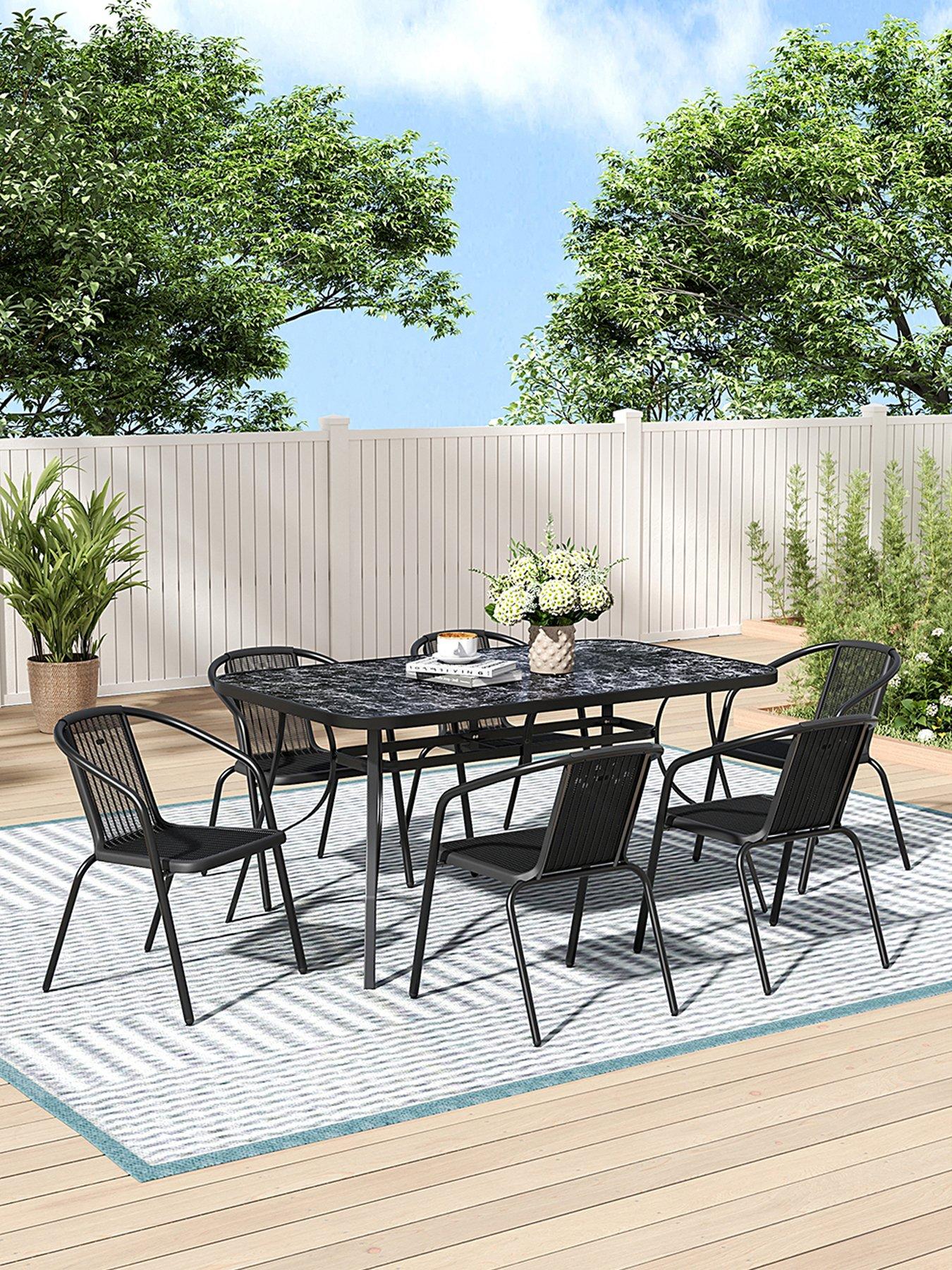 living-and-home-garden-marble-pattern-table-with-6-rattan-stackable-chairsfront