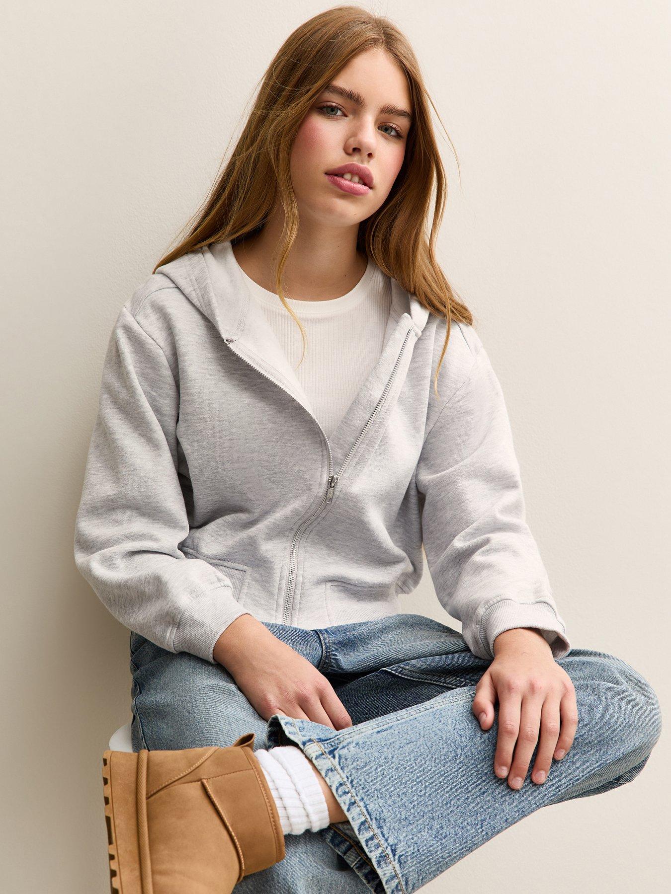 New Look 915 Girls Zip Through Hoodie - Grey
