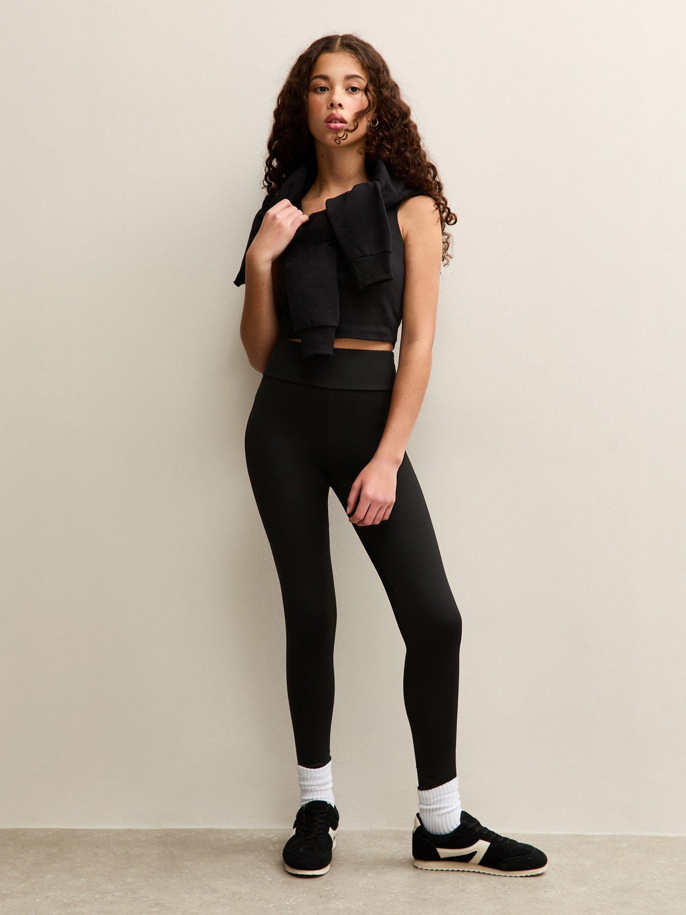 Image 1 of 5 of New Look 915 Girls Waistband Leggings - Black