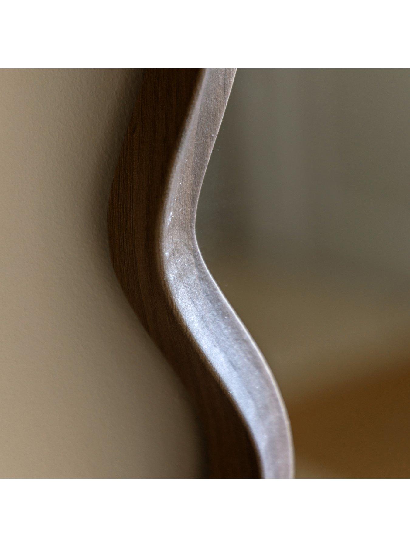 Image 3 of 4 of Gallery Direct Wiggle Mirror Walnut 600x30x900mm