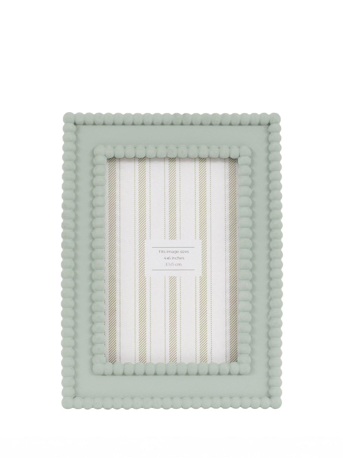 Image 1 of 4 of Gallery Direct 4x6 Beaded Photo Frame Sage Green