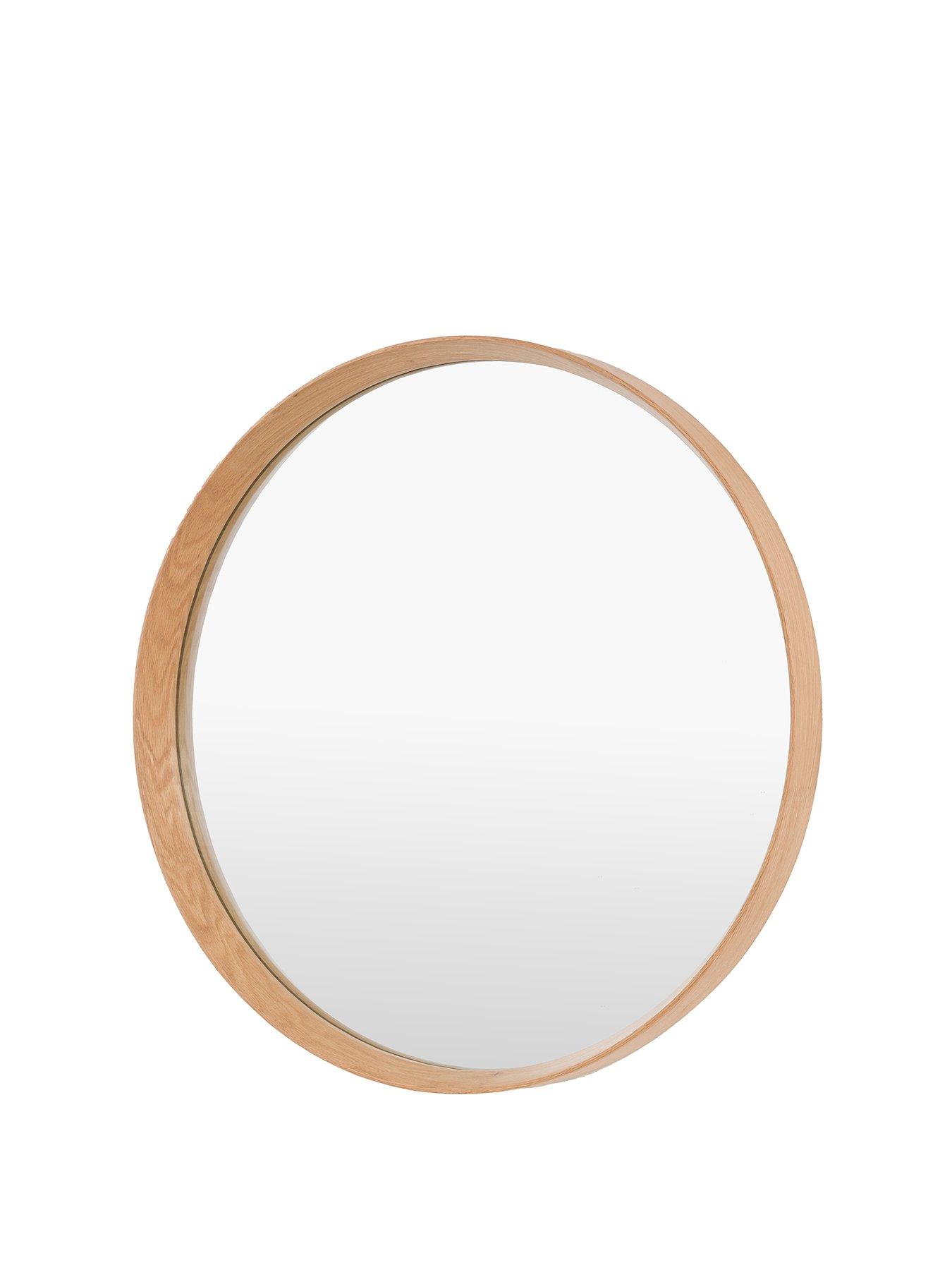 Image 2 of 4 of Gallery Direct Helsinki Round Mirror Oak 800x58x800mm