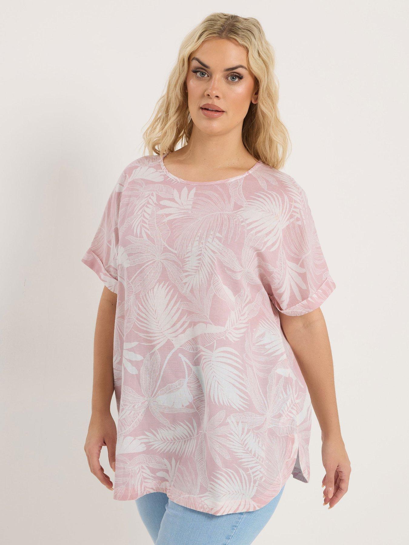 yours-curve-linen-boxy-top-pinkfront