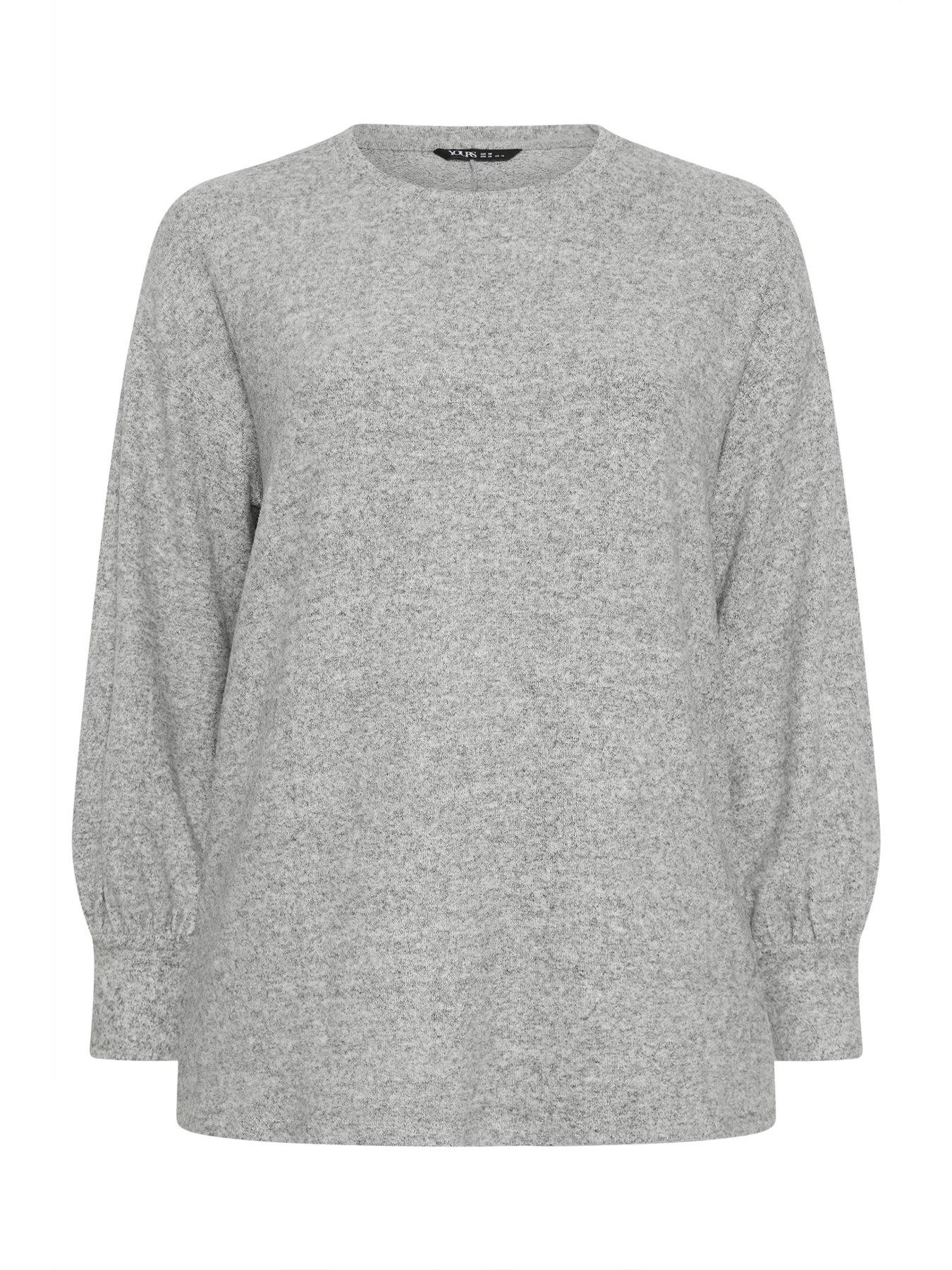 yours-curve-soft-touch-long-sleeve-jumper-greydetail