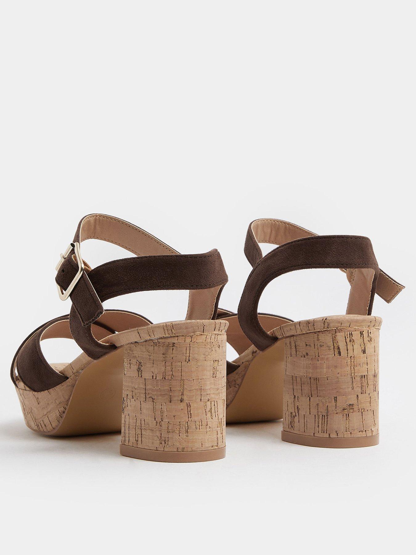 yours-extra-wide-fit-cross-over-cork-platform-heels-brownoutfit