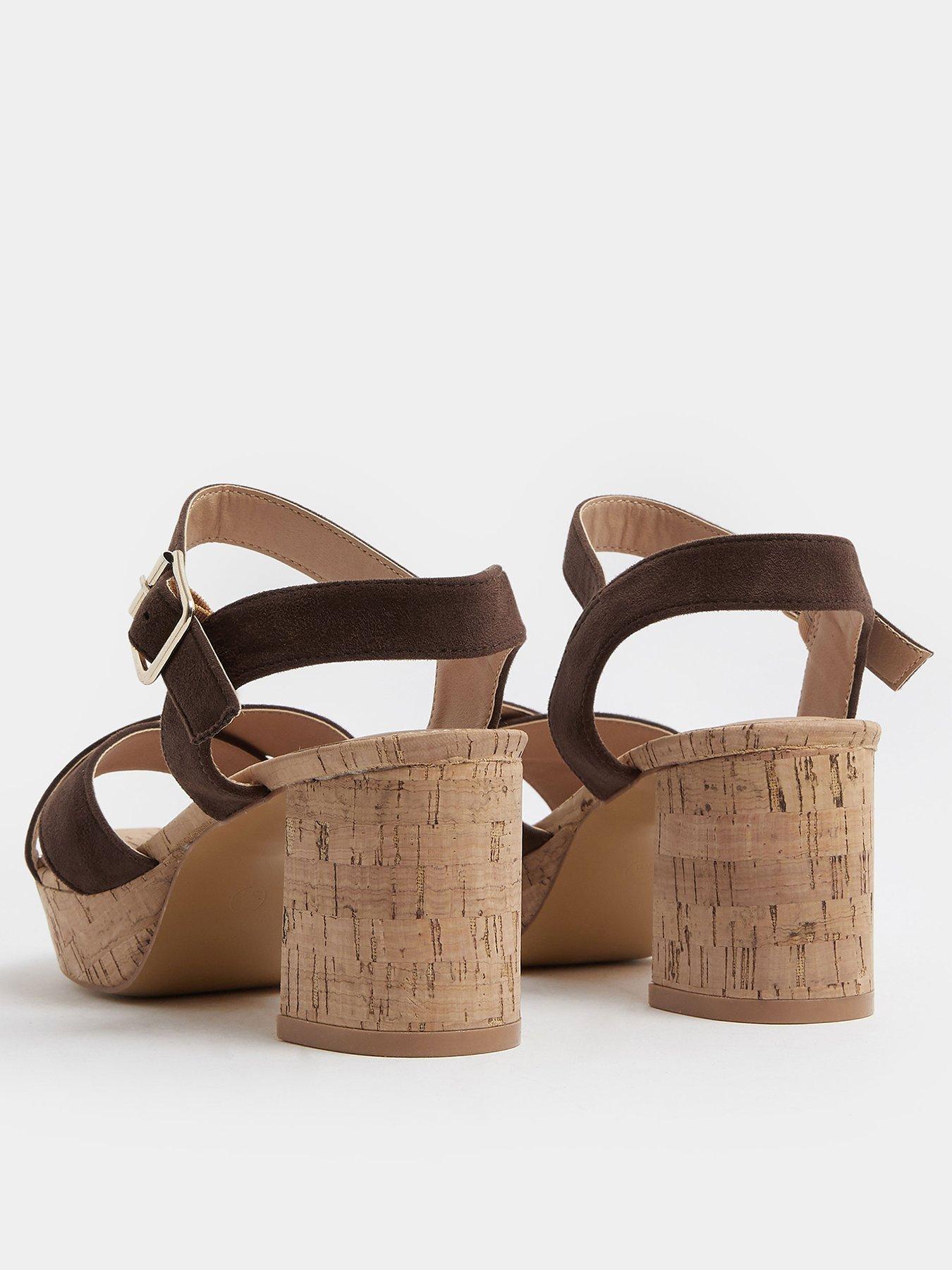 yours-wide-fit-cross-over-cork-platform-heels-brownoutfit