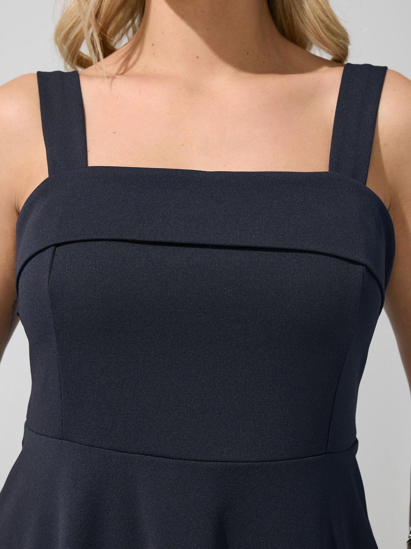 Image 4 of 5 of Yours Curve Mesh Insert Cold Shoulder Skater Dress