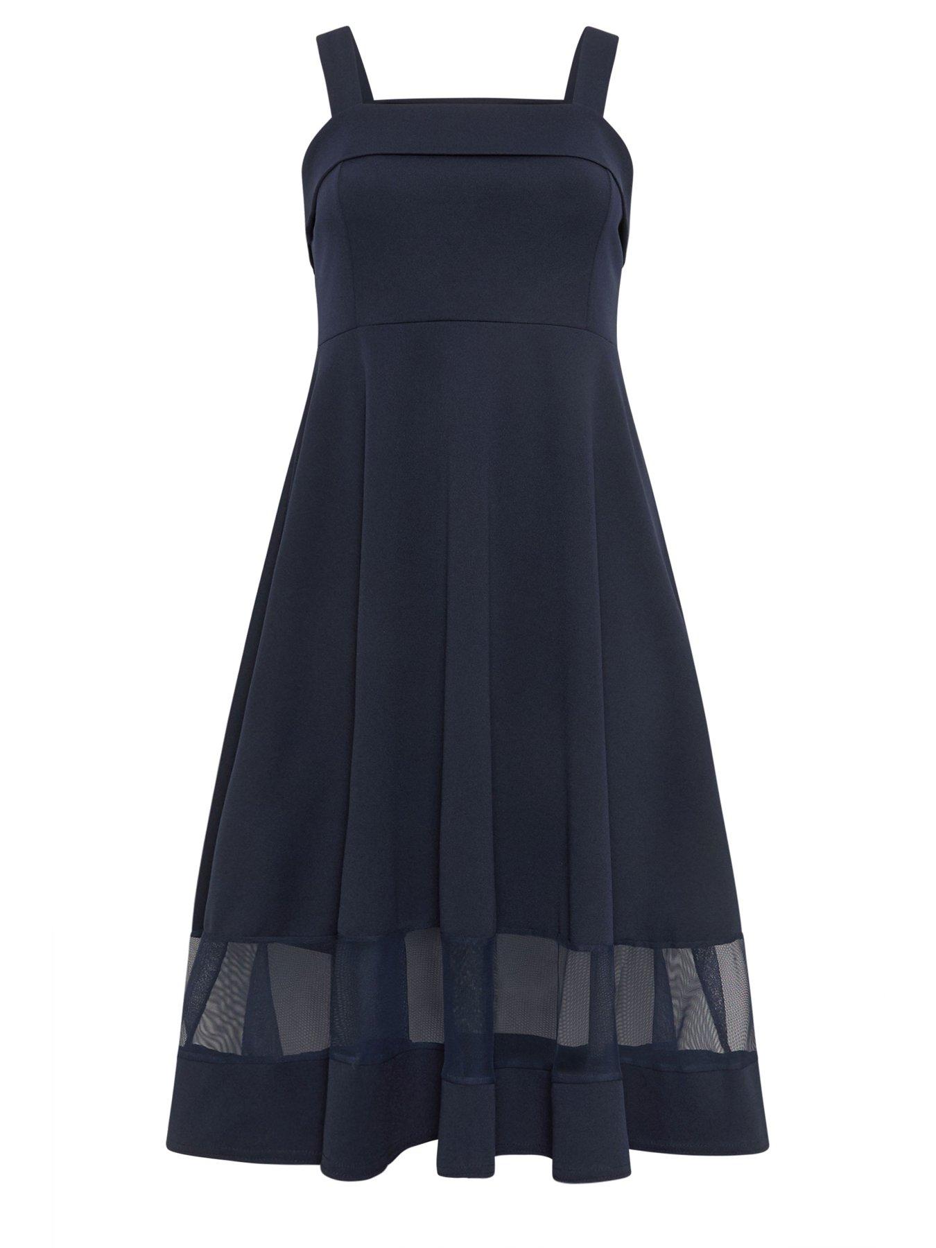 Image 5 of 5 of Yours Curve Mesh Insert Cold Shoulder Skater Dress