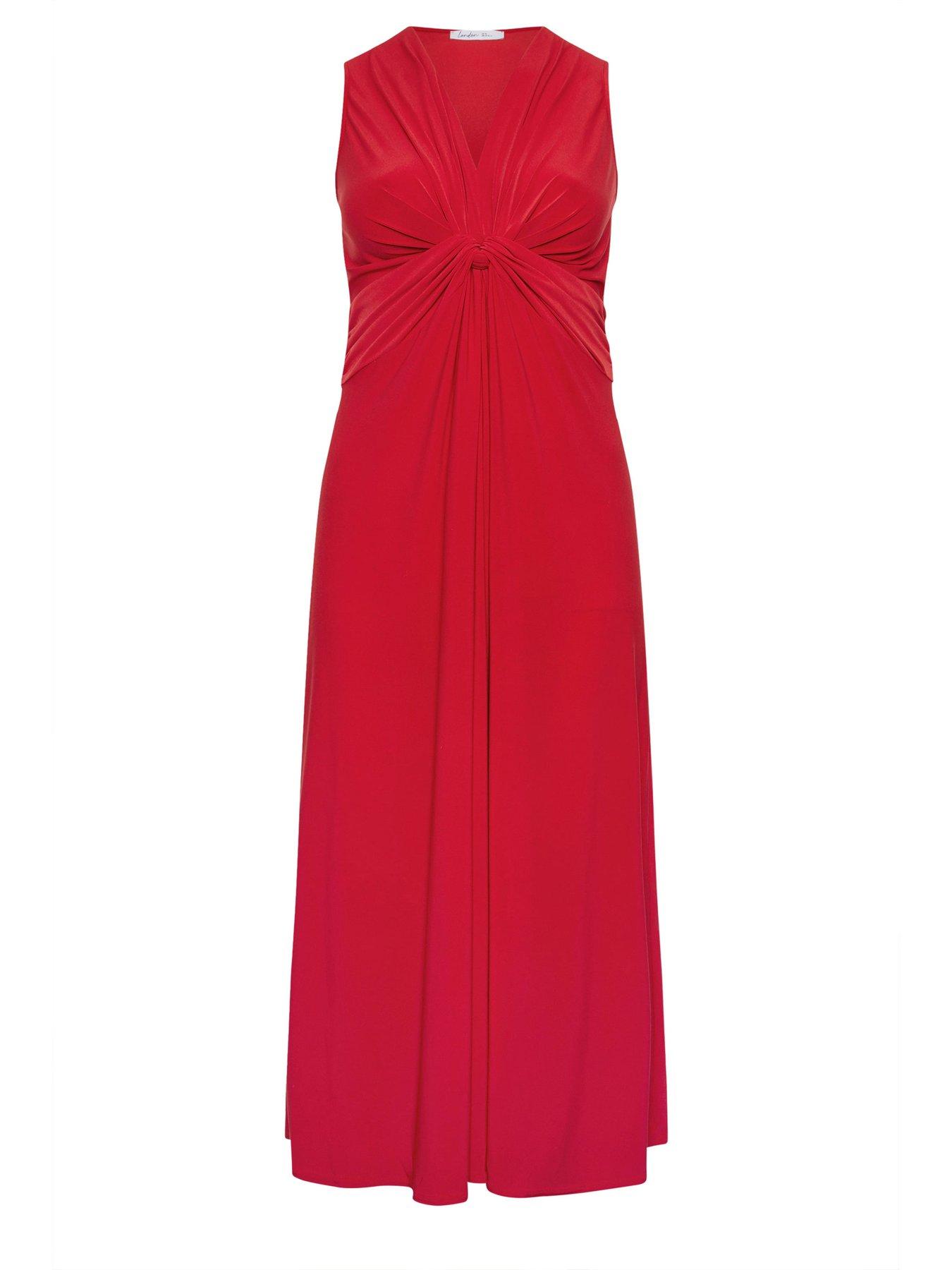 yours-curve-knot-front-sleeveless-maxi-dress-reddetail