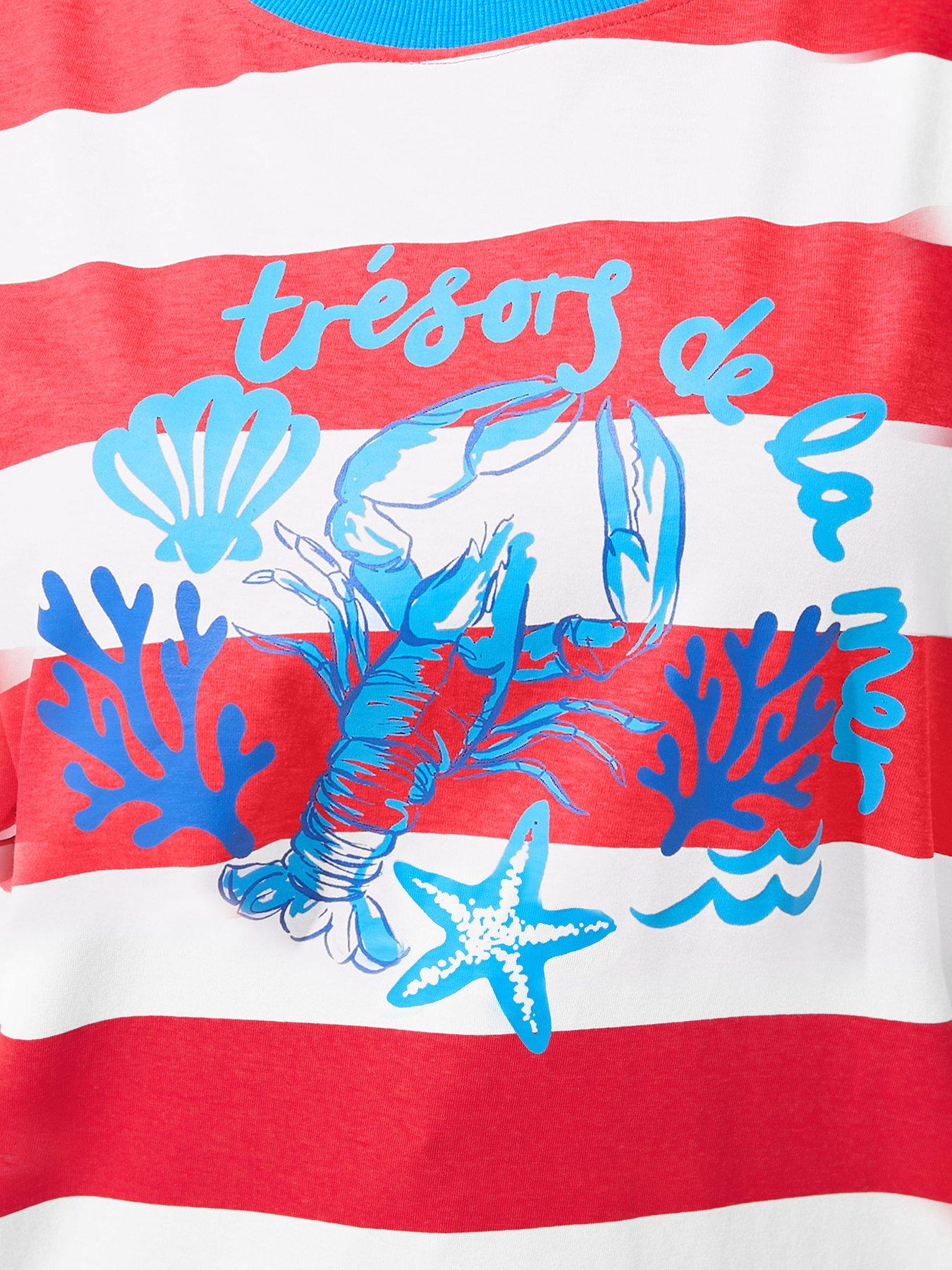 yours-curve-lobster-print-striped-ringer-t-shirt-redoutfit