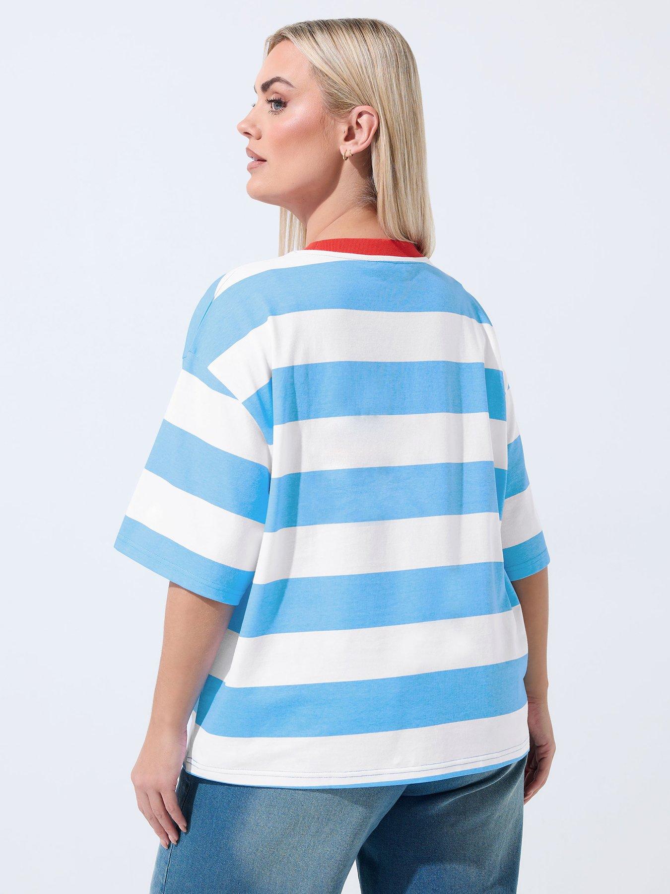 yours-curve-tomato-print-striped-ringer-t-shirtstillFront