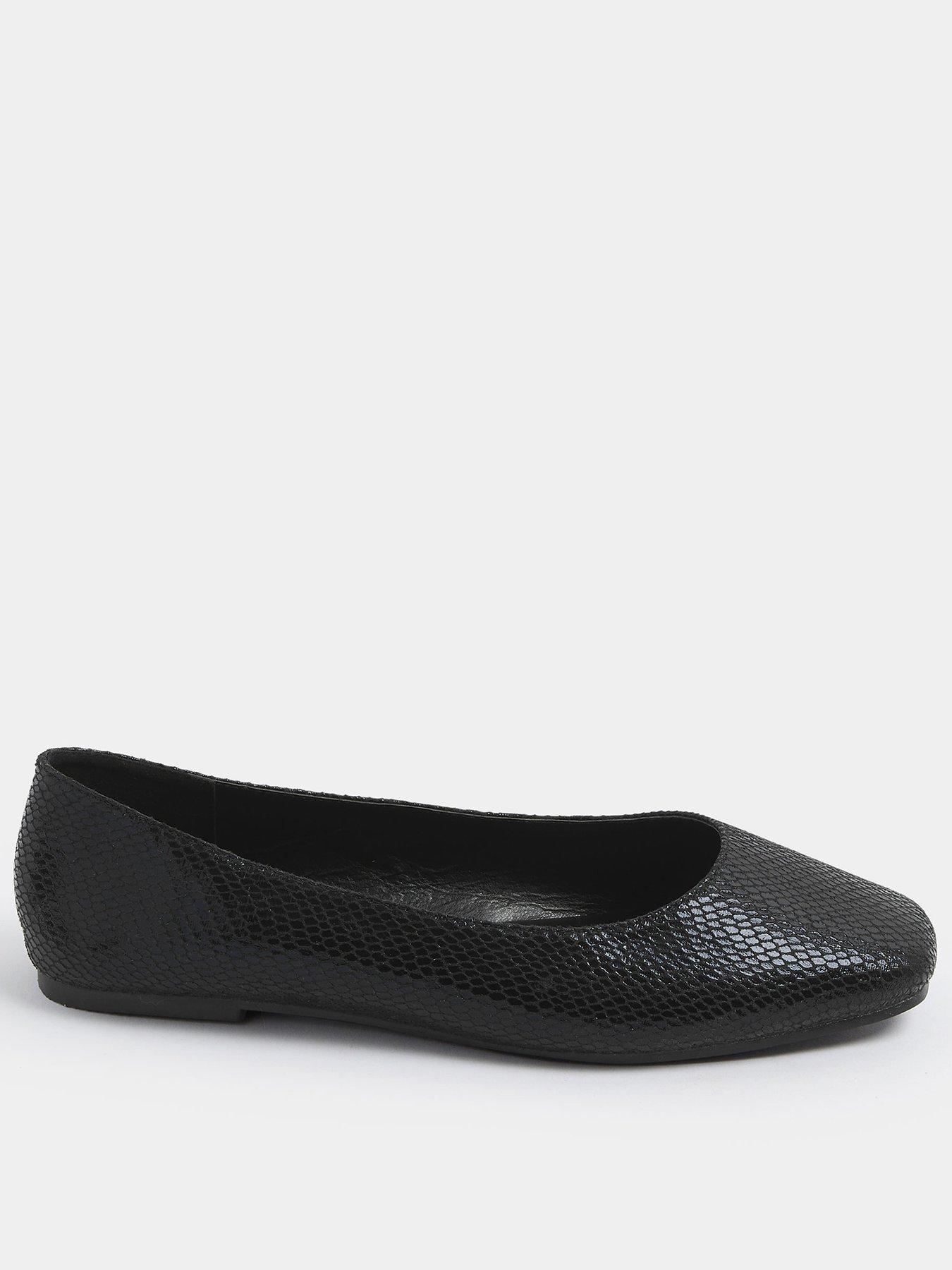 Yours Extra Wide Fit Square Toe Ballet Pump - Black