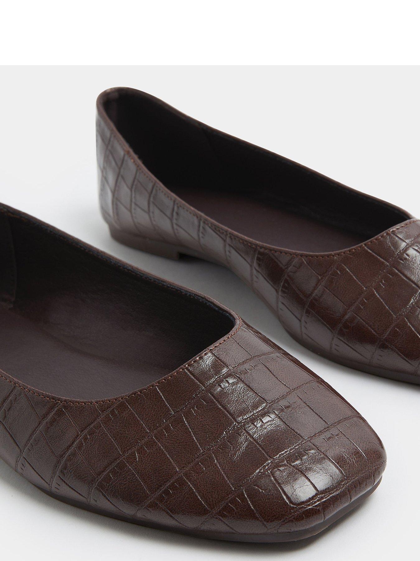 yours-wide-fit-square-toe-ballet-pump-brownoutfit