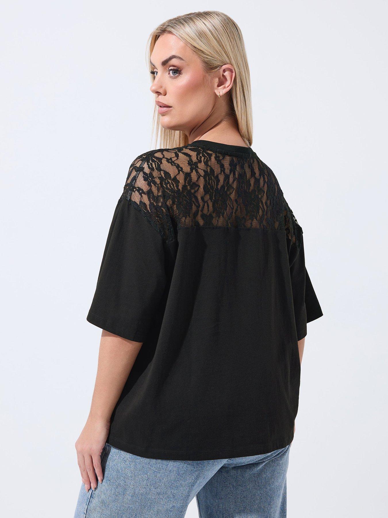 yours-curve-lace-insert-t-shirt-blackstillFront