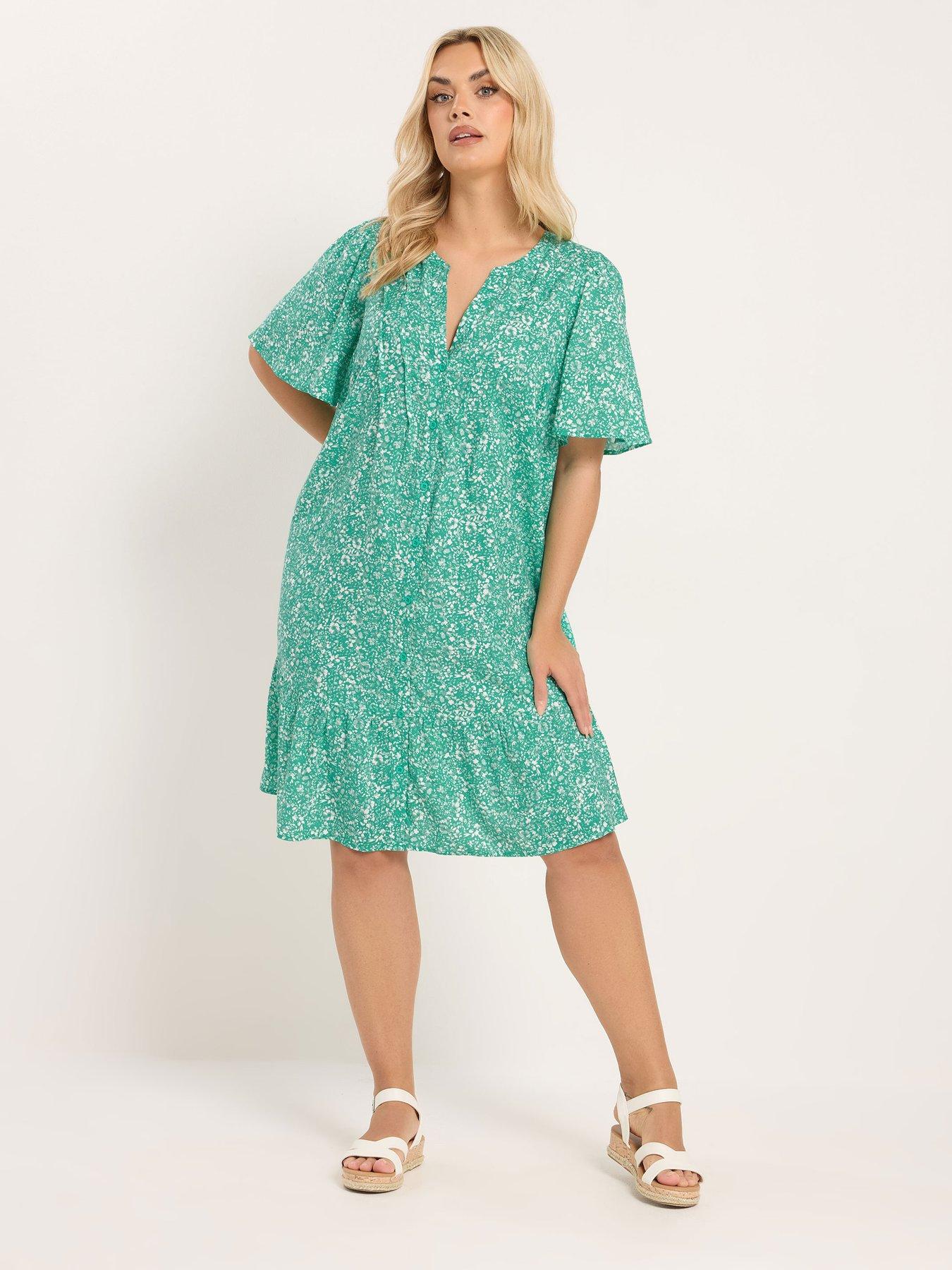yours-curve-notchneck-smock-dress-greenback