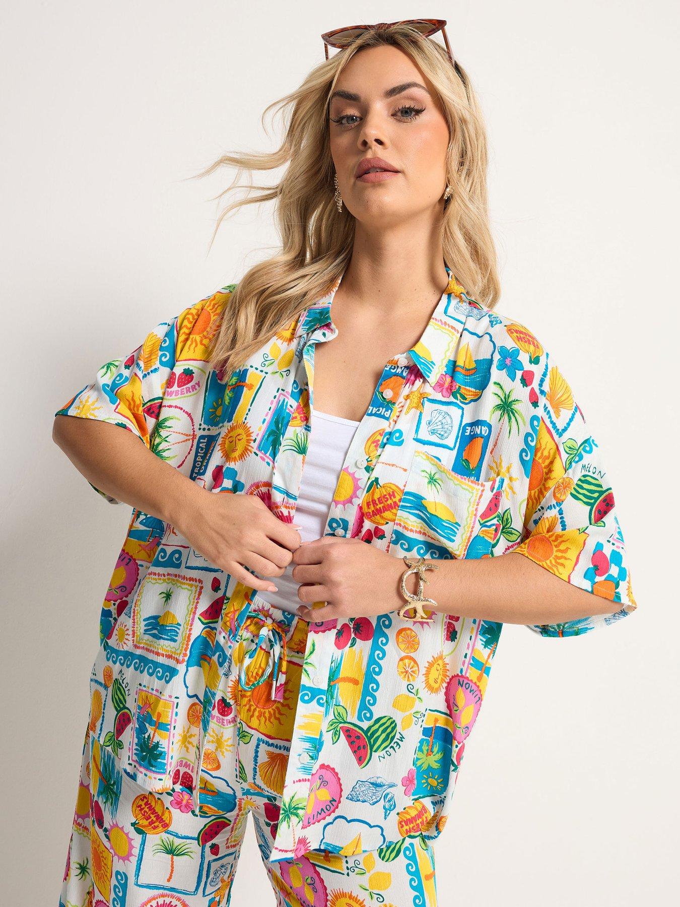 yours-curve-short-sleeve-printed-crinkle-shirtfront
